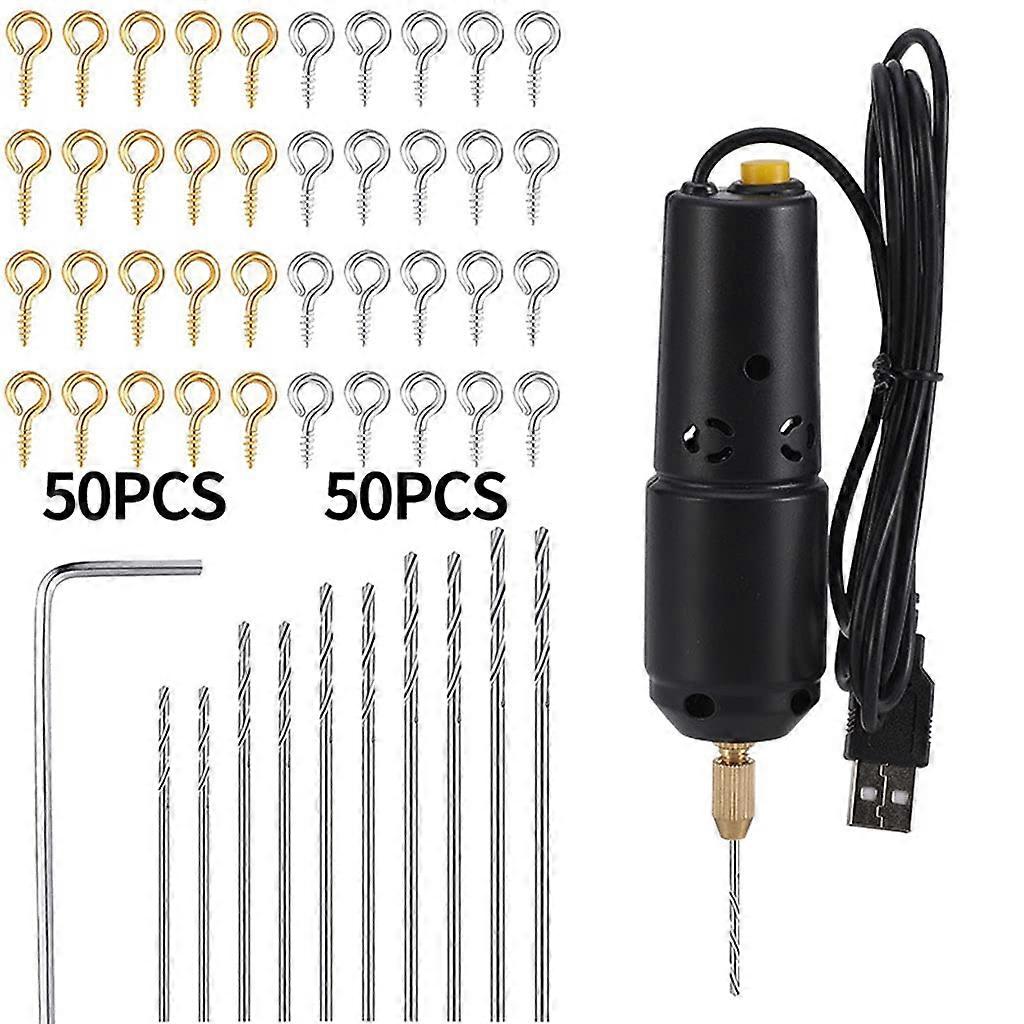 Electric Hand Drill Tool Set for Resin Casting Molds, 10-Piece Electric Pin Vise Set with 0.8mm to 1.2mm Drill Bits