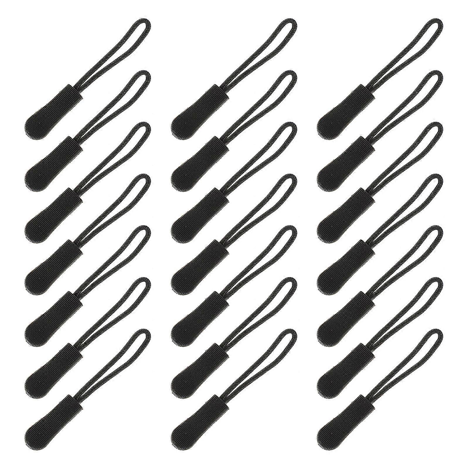 Black TPU Zipper Pull Replacement for Clothing Easy to Install Durable Coat Zipper Pull Tabs 50pcs