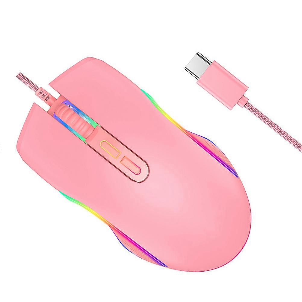 Przewodowa mysz do gier RGB USB C – regulowane DPI, ergonomiczna konstrukcja, oświetlenie i programowalne przyciski do laptopa i komputera PC