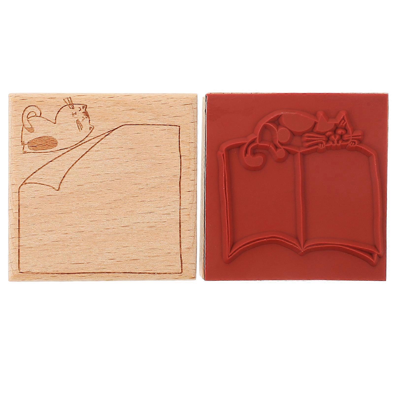 Wooden Set Featuring Cat Designs Perfect For Note-Taking And Personal Journaling Activities 2Pcs