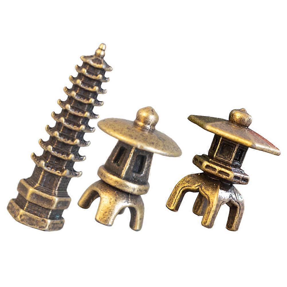 3 قطع أجنحة برج صغيرة منزل سطح المكتب يزين ديكور الحديقة جناح شكل نحاس دائم لأصحاب المنازل