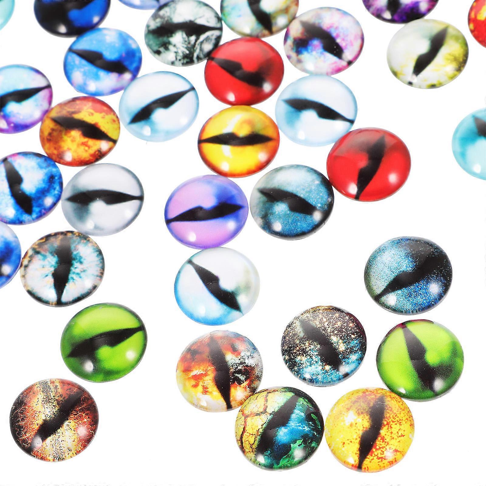 100Pcs Glass Eyeballs Craft Supplies Round Assorted Color Suitable For Doll Making Projects