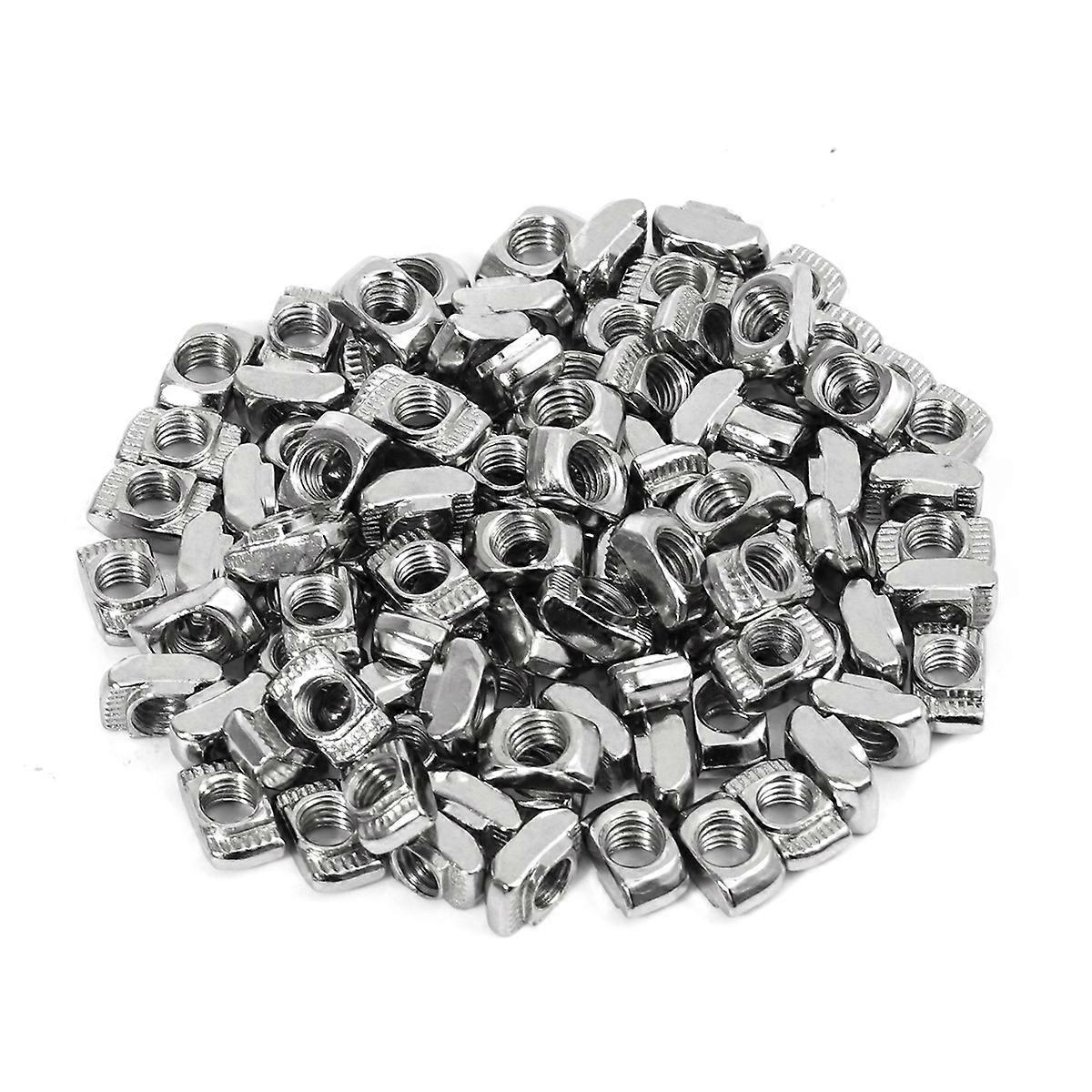European Aluminum Profile System T-Nuts with Carbon Steel Material Silver Color Pack of 100 M5x10x6