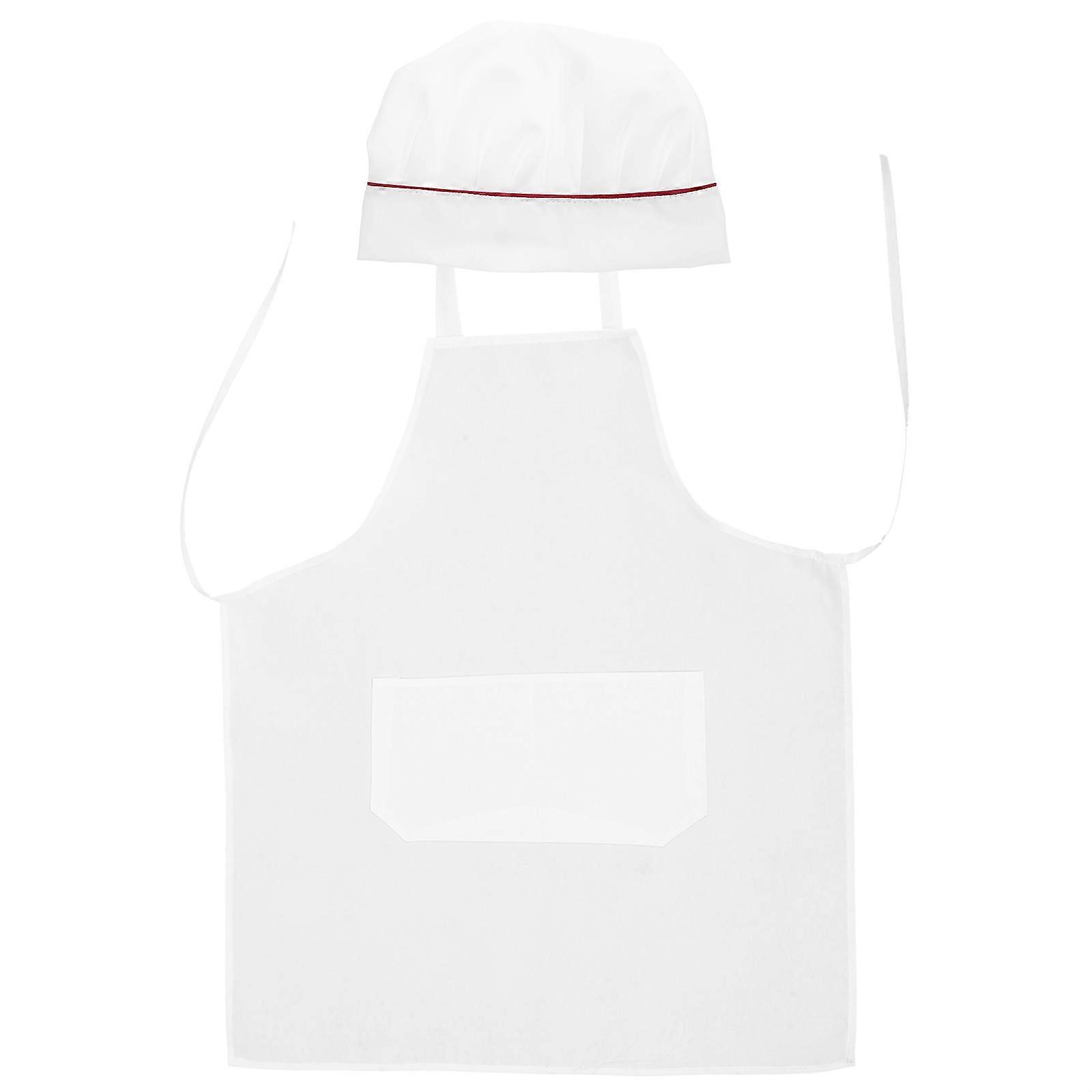 2Pcs Apron Set Cooking Apron Designed for Chef Waitress Men and Women in White Color with Wear-Resisting Function