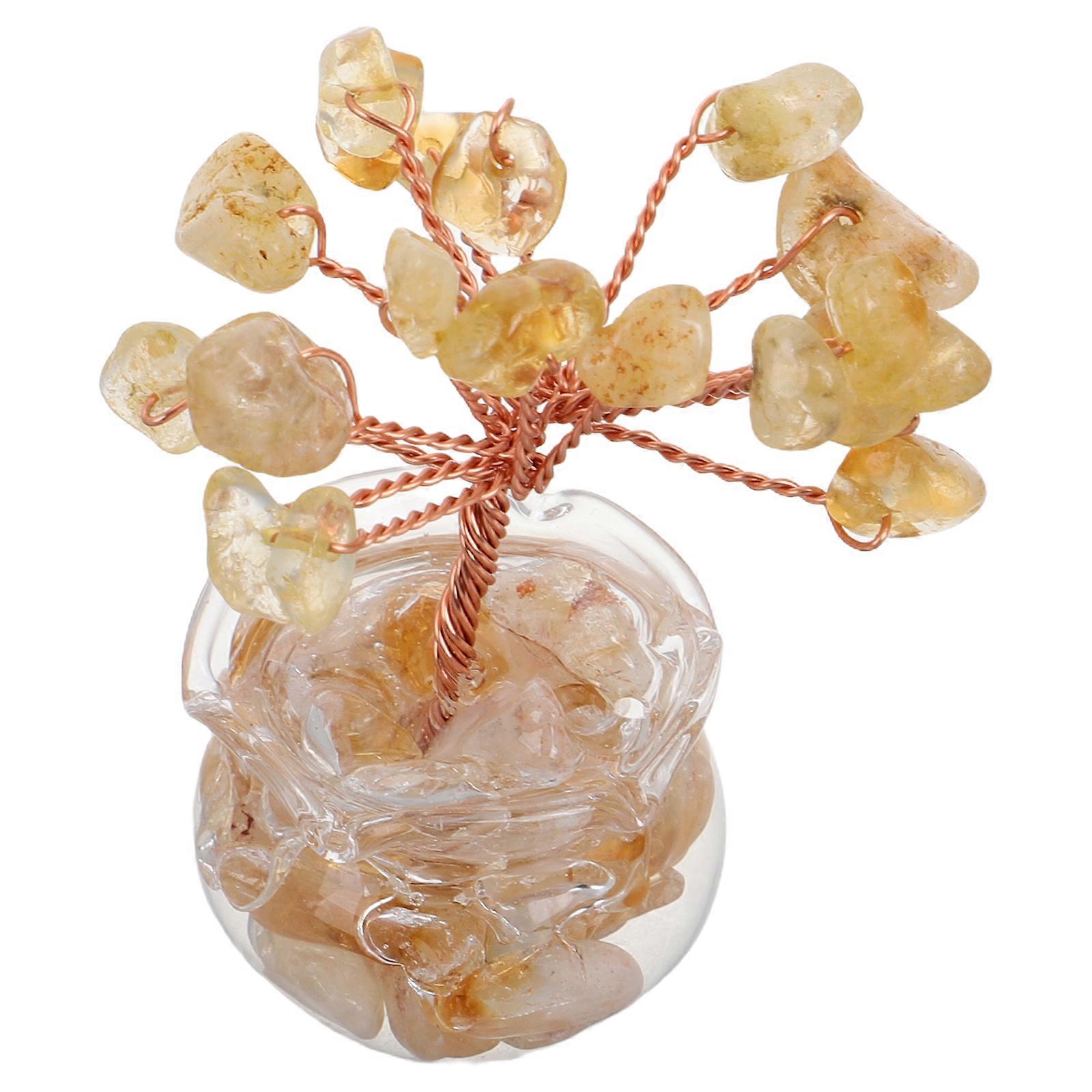 Crystal Tree Desk Decor for Home Office Multi Color Crystal and Glass Small Tree Lucky Feng Shui