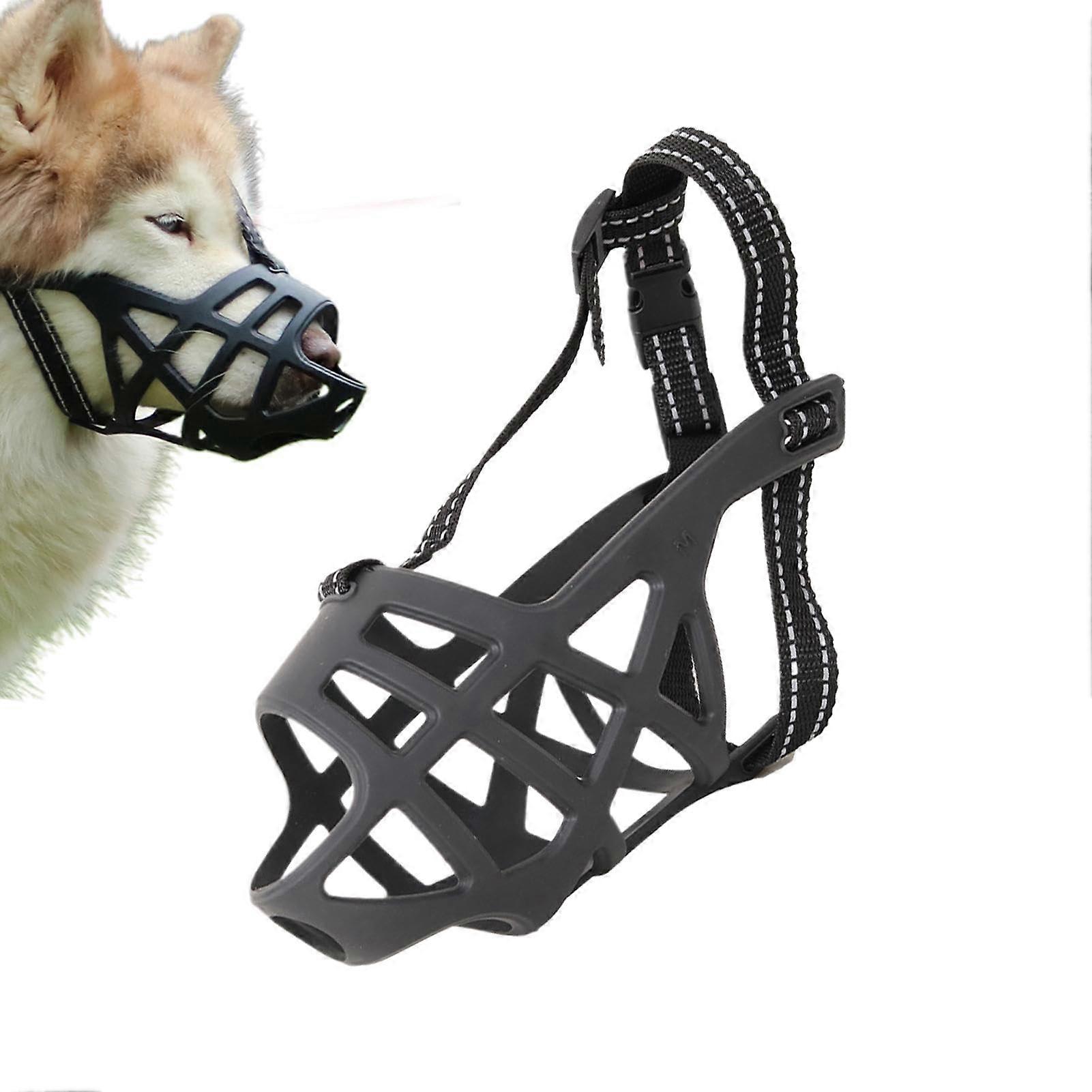 Dog Muzzle Basket – Adjustable Loop, Portable Cage Muzzle for Small, Medium, Large Dogs, Black Dog Training Muzzle