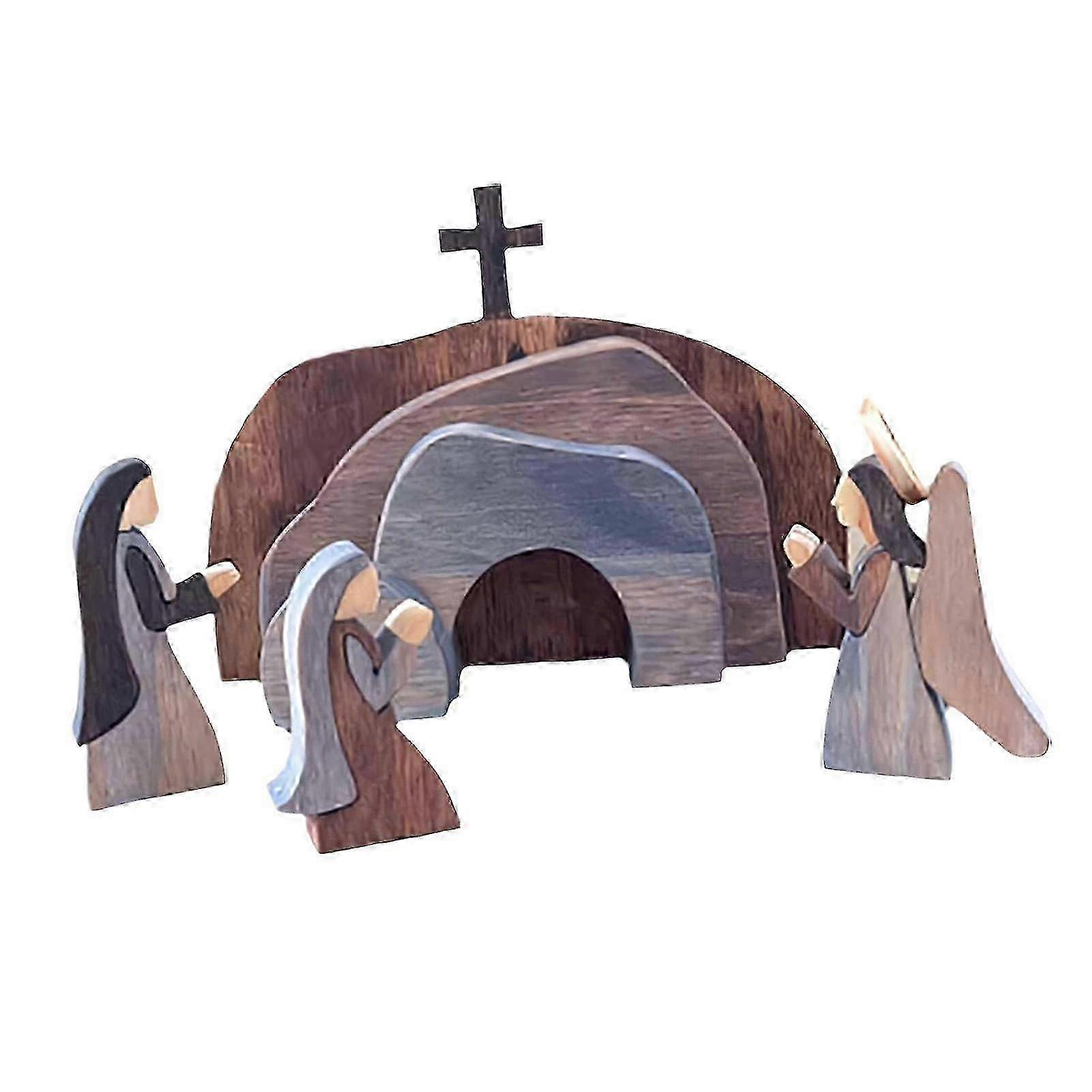 2025 Easter Resurrection Scene Set Empty Tomb Tabletop Ornaments for Home Festive