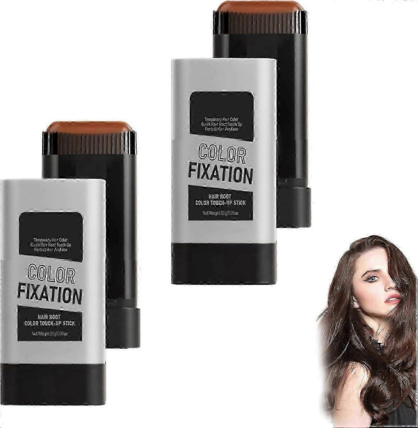 2Pcs Long Lasting Hair Color Stick, Instant Hair Color Stick with Built-In Comb, Upgraded Waterproof And Sweat-Proof Hairs Dye Combs For Gray Hairs Co