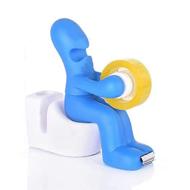 Office Supplies - Funny Tape Dispenser - Funny and Cool Desk Accessory Holder with Tape Roll (Blue)