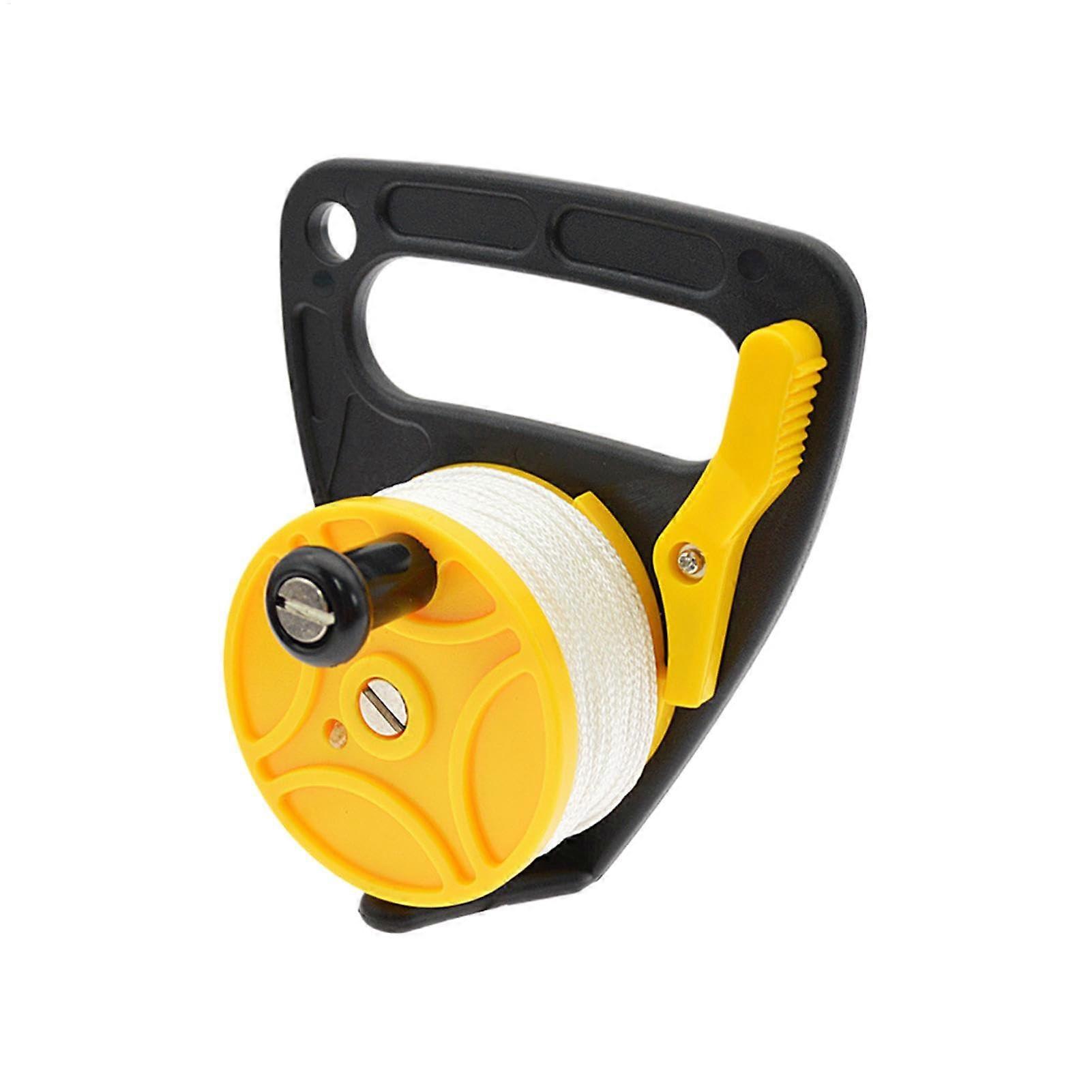 Scuba Dive Reel 150ft, Compact Yellow Dive Reel with High Visibility Retractable Cord, Ideal for Diving and Kayaking Safety