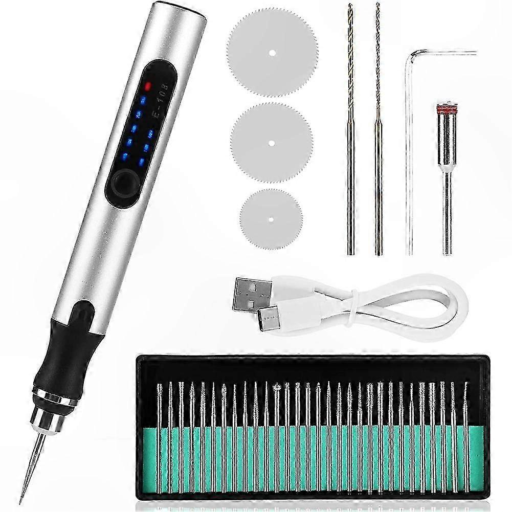 Cordless Rechargeable Engraving Tool Set with 35 Bits for Glass Jewelry Crafting