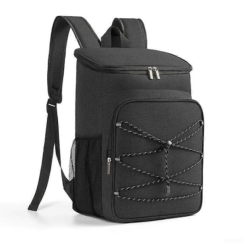 Picnic Backpack 30L Insulated Cooler Compartment Keeps Hot And Cold Food Separated Black