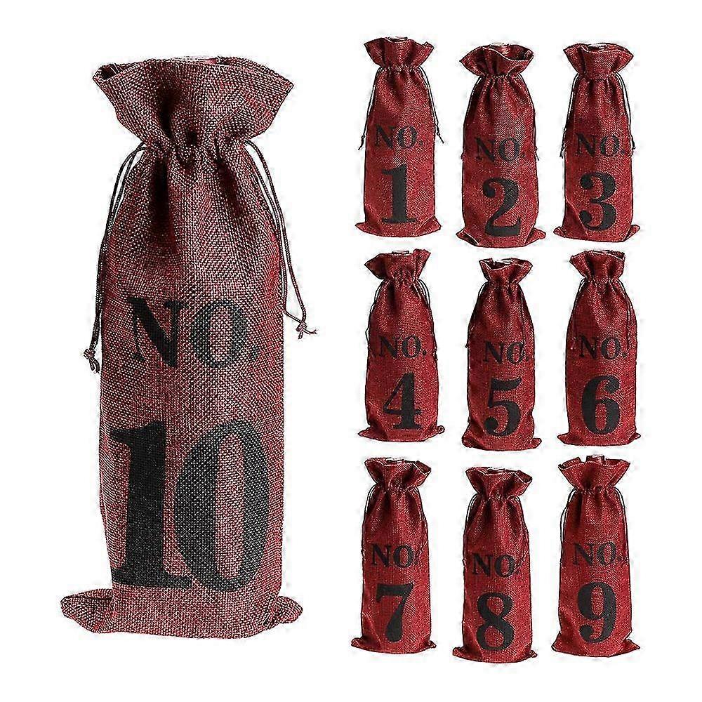 1-10 worków na wino jutowe do degustacji wina w ciemno i numerów stołów weselnych