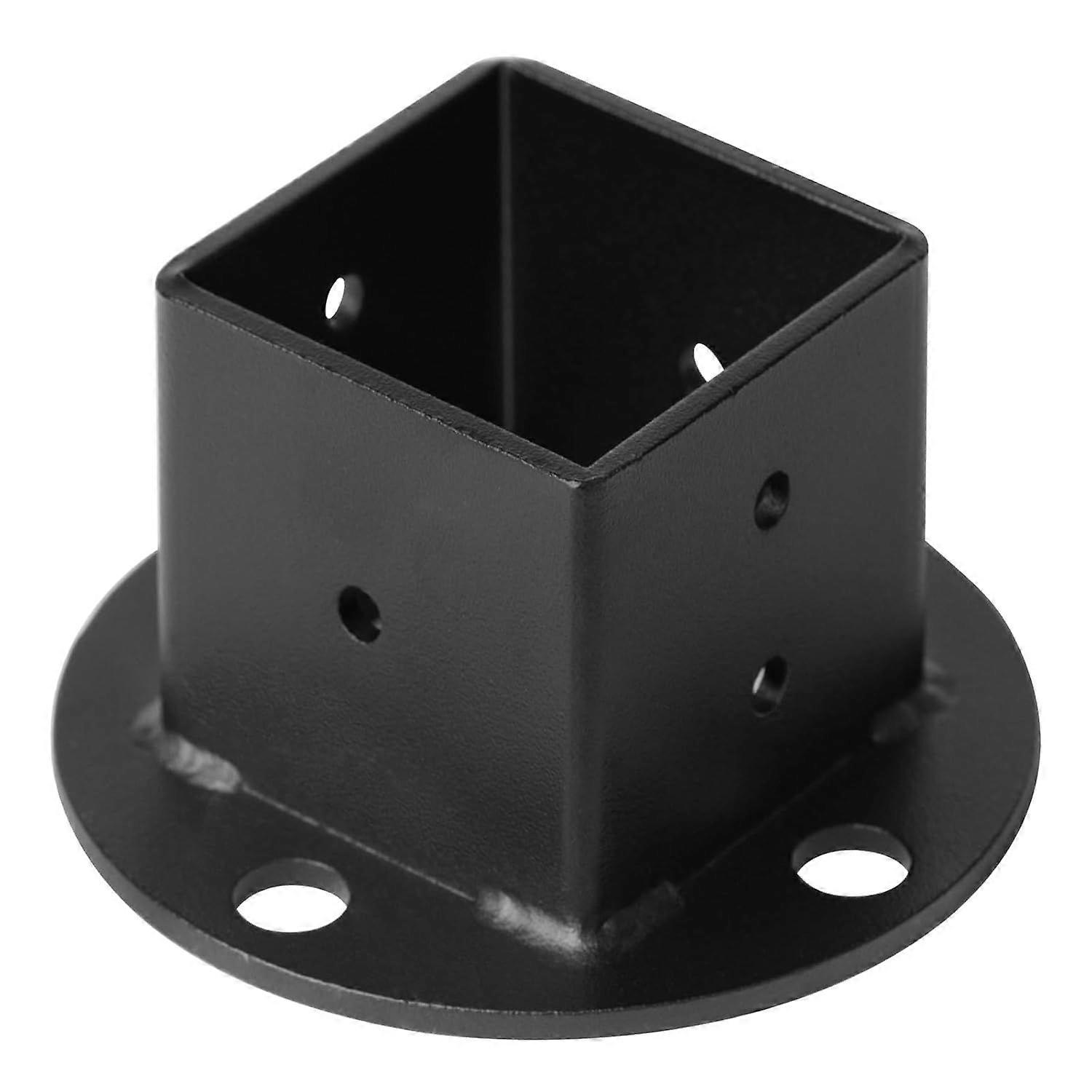 4 Pack 2" x 2" Black Square Post Flange Base Anchor, Deck Fence Rail Floor Mount