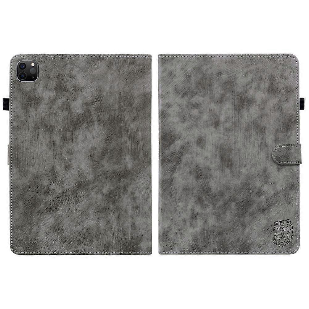 Premium PU Leather Case for iPad Pro 11 2020 with Multi-Angle Folio Stand & Card Slots - Embossed Tiger Design for Stylish Protection