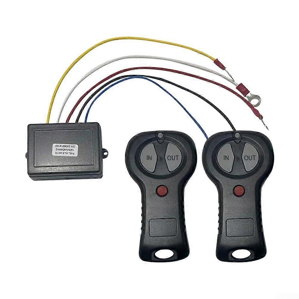 Complete Wireless Winch Remote Control Set 12V System With Two High-Performance Transmitters Compatible With 12V Winches