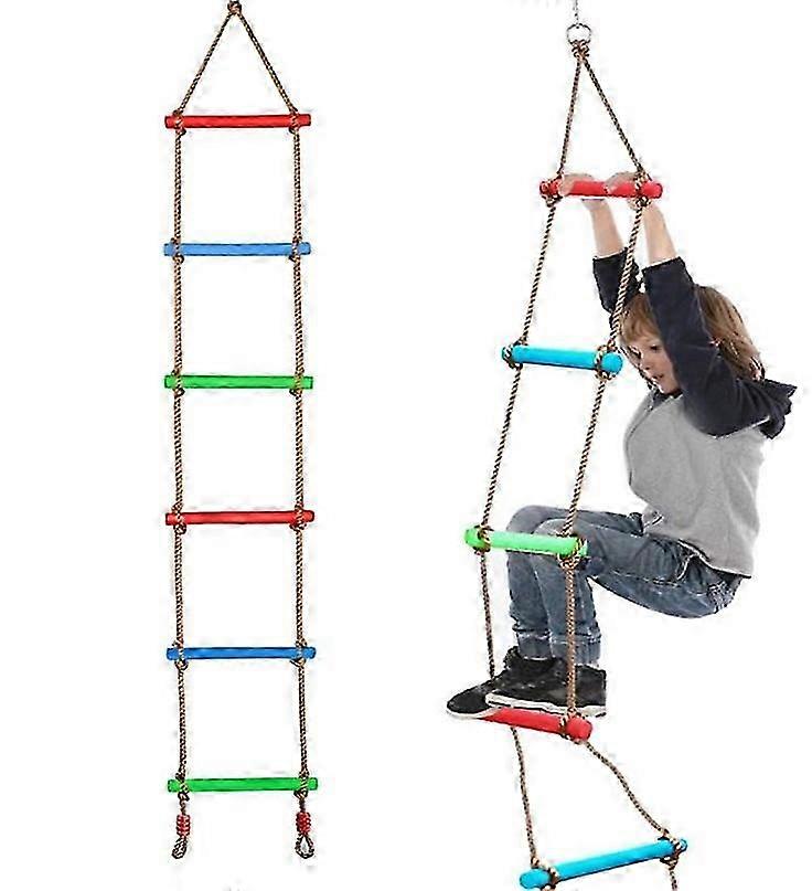 Climbing Rope Ladder Kids Tree Swing with Hanging Strap, Indoor and...