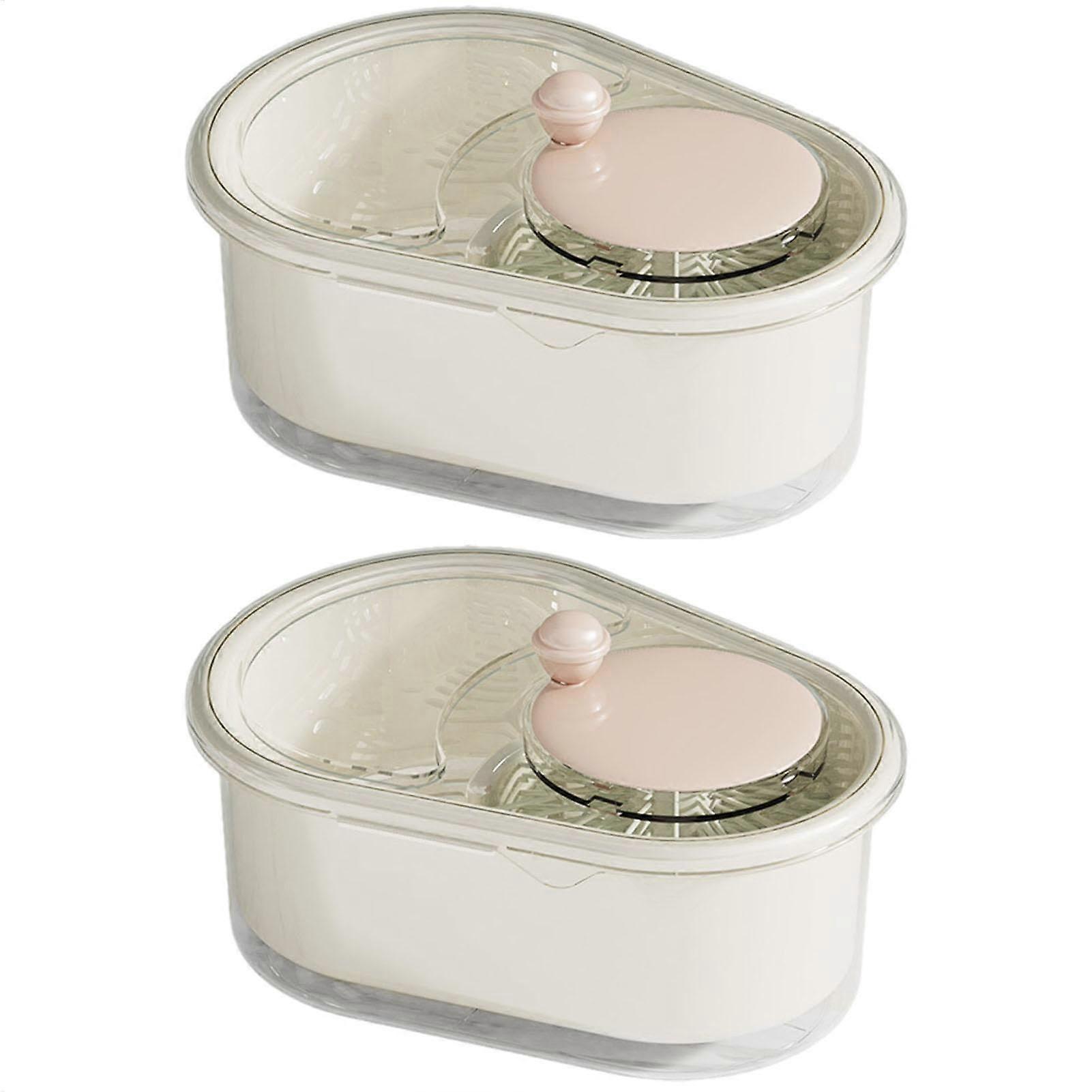 Fruit Cleaner Spinner 2 Packs Manual Salad Spinner with Brush and Bowl