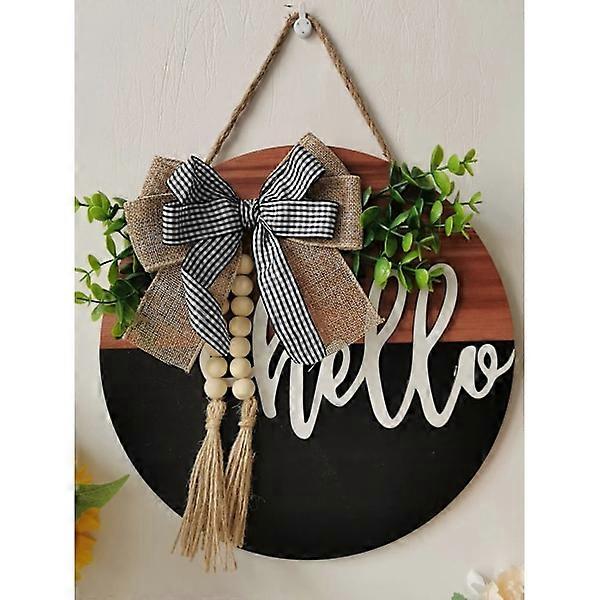 עץ עגול דלת צלחת דלת קישוט בית רקע קיר קישוטי חוץ דלת תליית זר