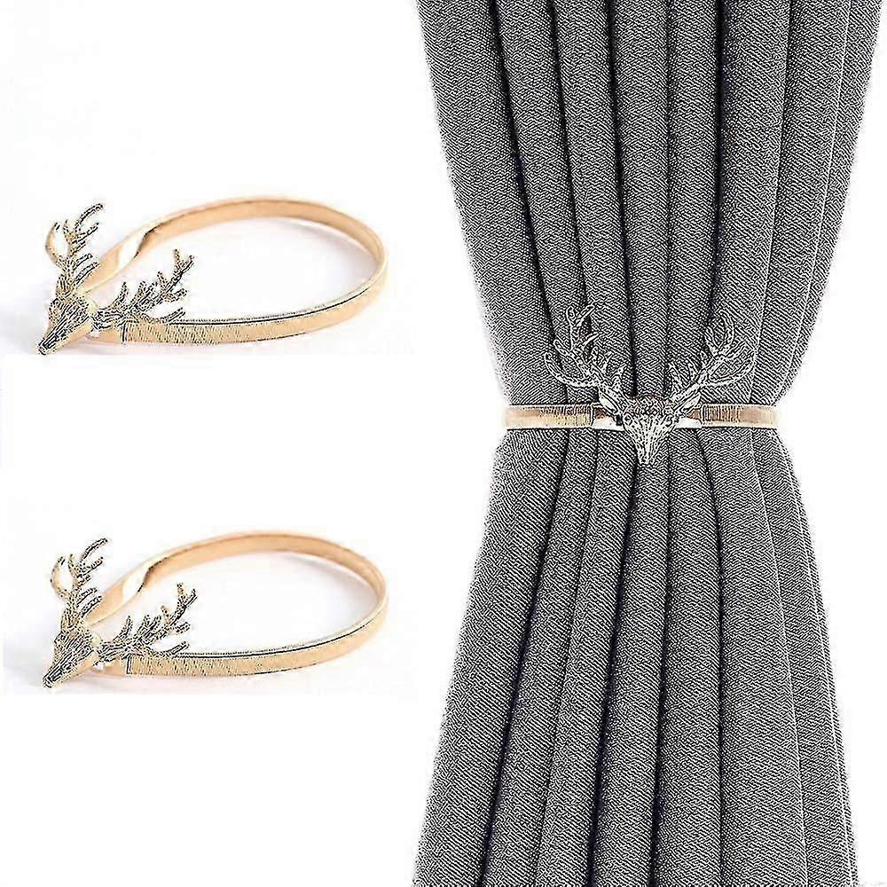 2025 Spring Rope Curtain Tiebacks Curtain Clip Buckle Elk Rope Holdbacks Curtain Holdbacks Alloy Adjustable Decorative Curtain Holder Buckles 2 Pcs