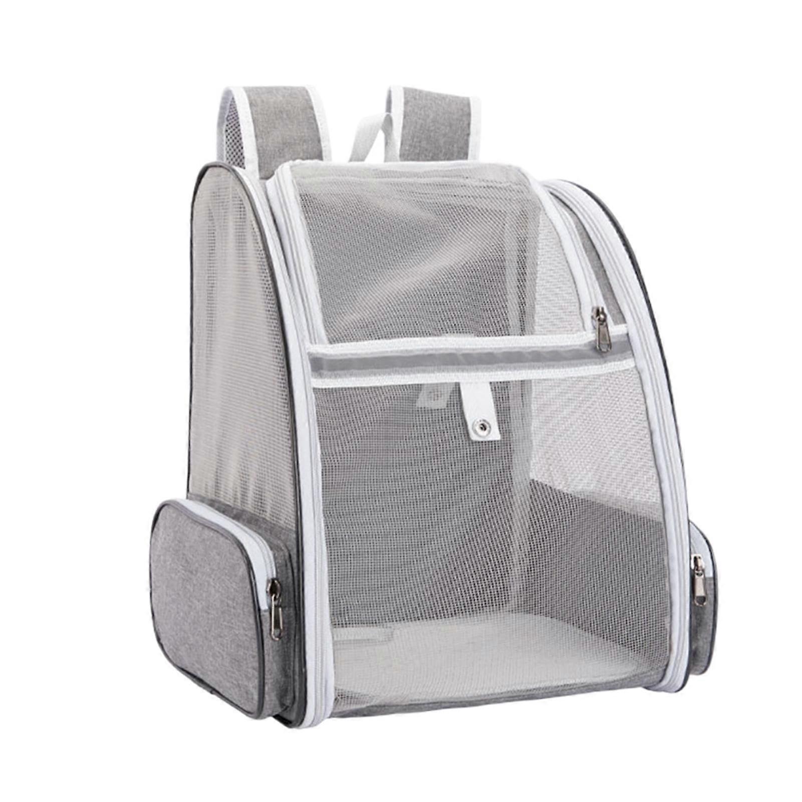 Cat Backpack Breathable Mesh Size S Grey Cat Travel Backpack Pet Outing Backpack