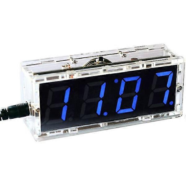 Soldering Project Kit, 4-Digit Clock Kits Led Talking Clock DIY Kit Electronic Learning Kit E