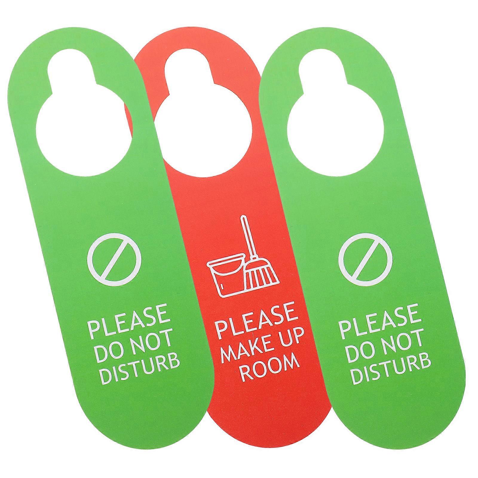 Do Not Disturb Door Hanging Signs 3Pcs Double-Sided Design For Hotel Staff Communication Tool