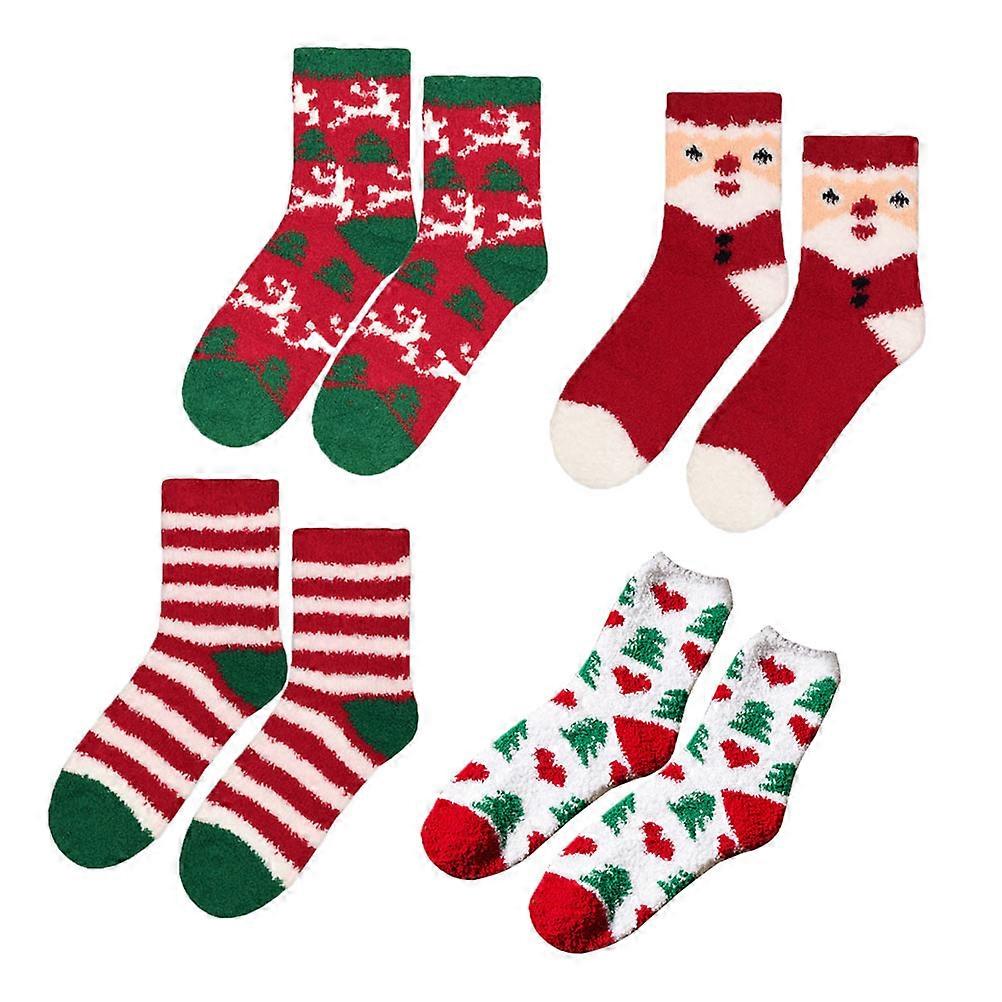 Christmas Warm Socks Terryloop Hosiery Cotton Assorted Color Breathable Elastic Mesh Comfortable to Wear