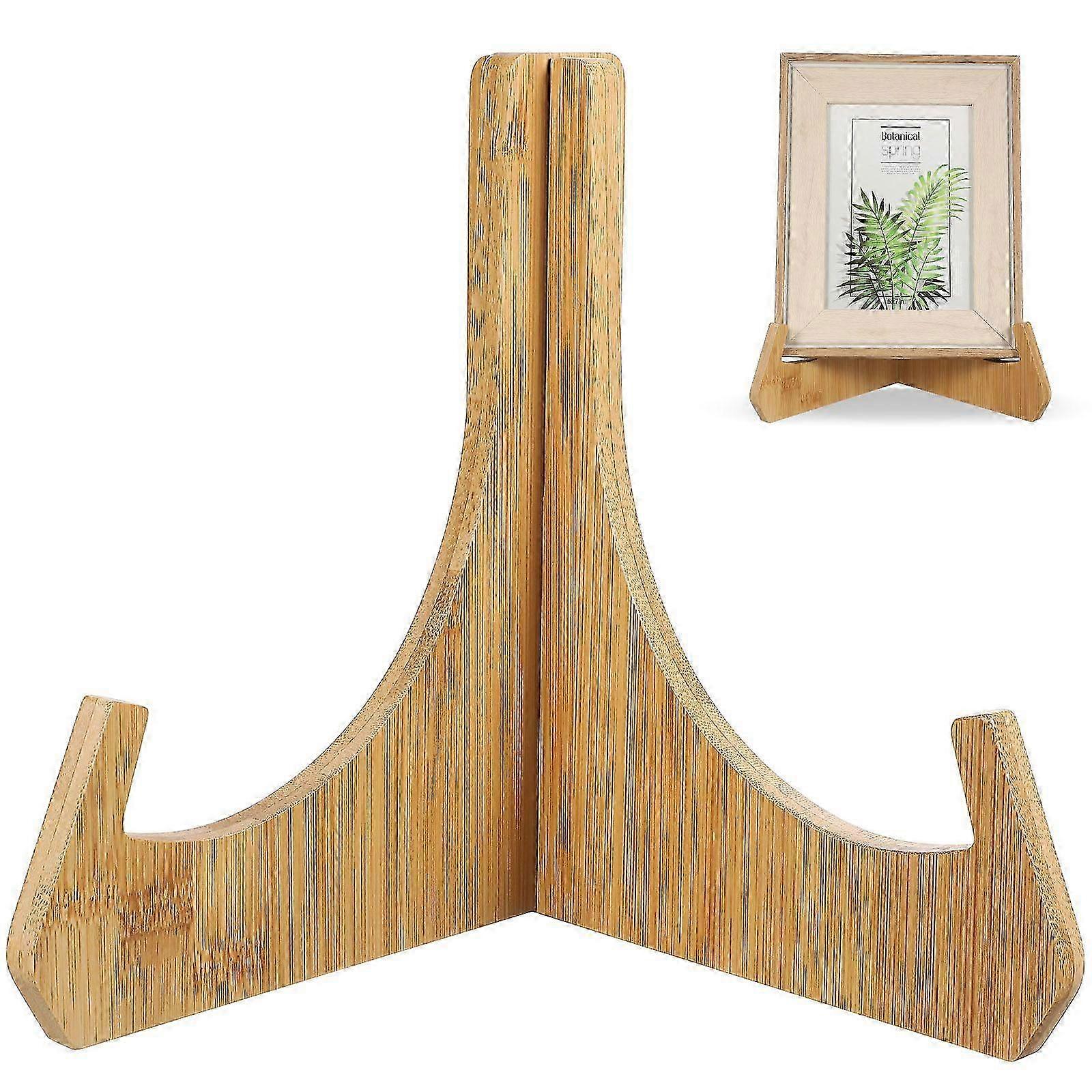Plate Display Stand Wooden Easel Holder Photo Display Holder Tabletop Decor Decorative Plate Holder Counter Cookbook Stand