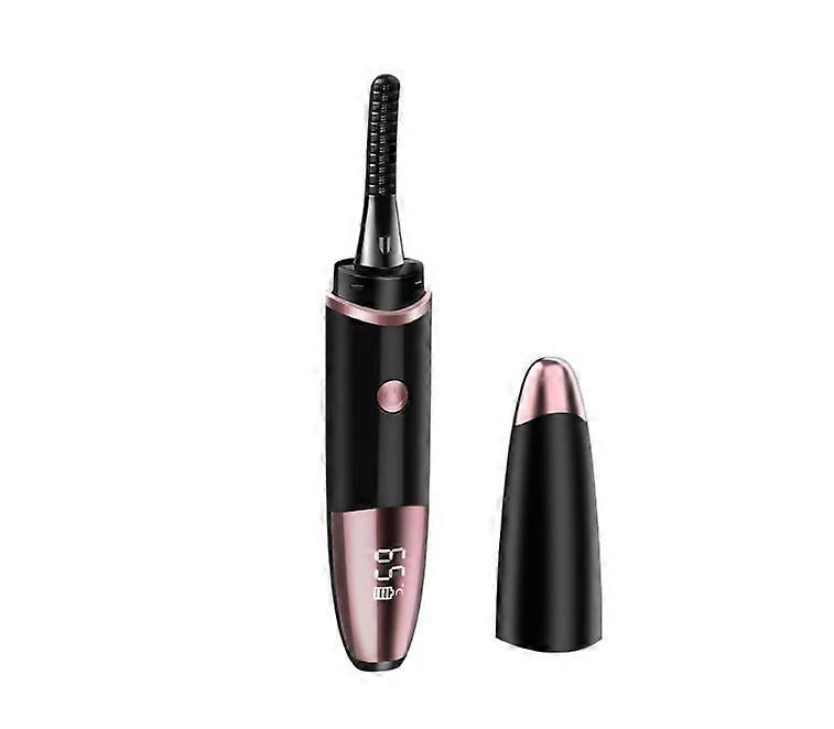 Heated Eyelash Curler - Quickly Heats Up in 10 Seconds - Lasts 24 Hours - With Type-C Port, With LED Display(BLACK)