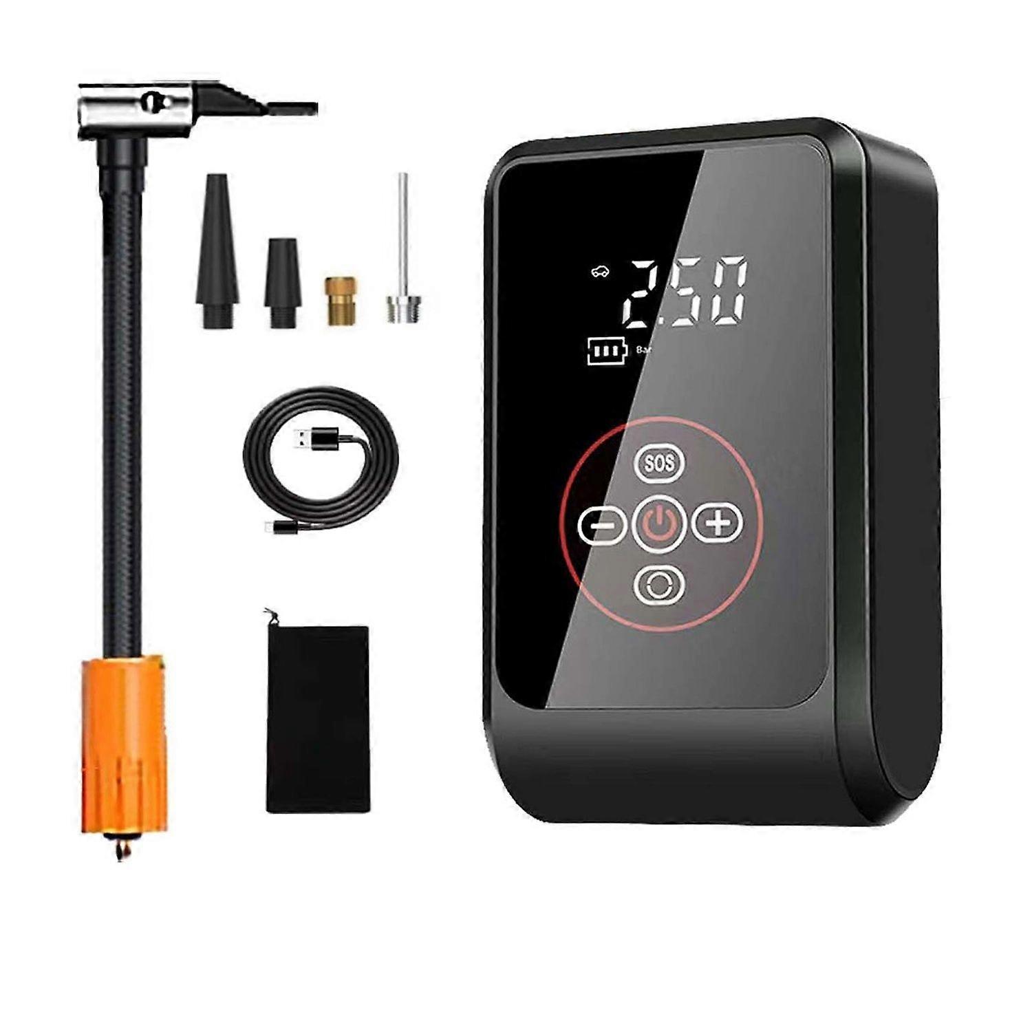 Cordless Tyre Inflator Air Compressor, Rechargeable Portable Car Tyre Pump, 150PSI Fast Inflation Digital Tyre Inflator with LED Light and 4 Modes for