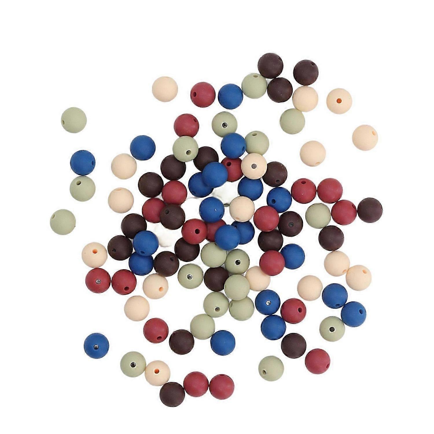 2025 Latest Model 100pcs 9mm Silicone Beads DIY Round Multiple Colors