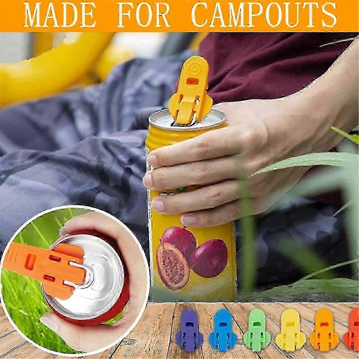 24 PCS Manual Easy Can Opener Colorful Drink Can Protector Cap Leakproof Top Ring Opener Tool 2025
