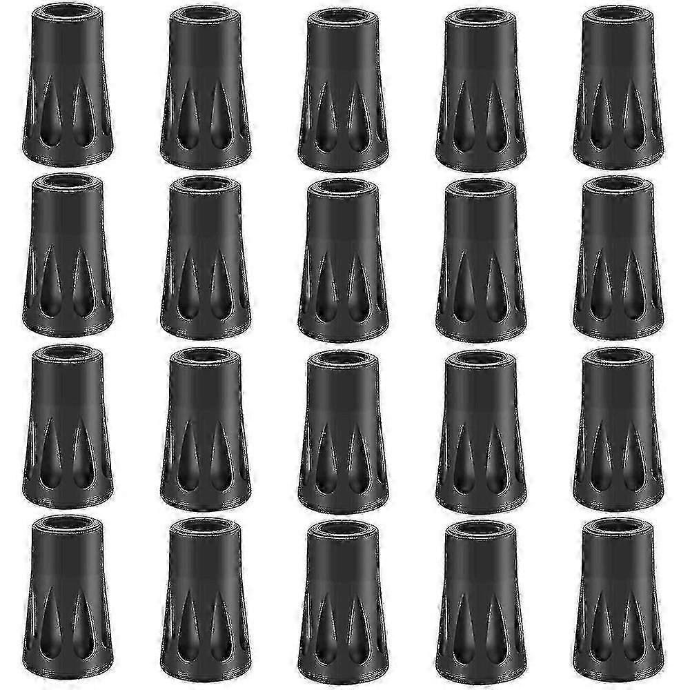 مجموعة من 20 قطعة من عصي المشي المطاطية ووسادات المشي النورديك