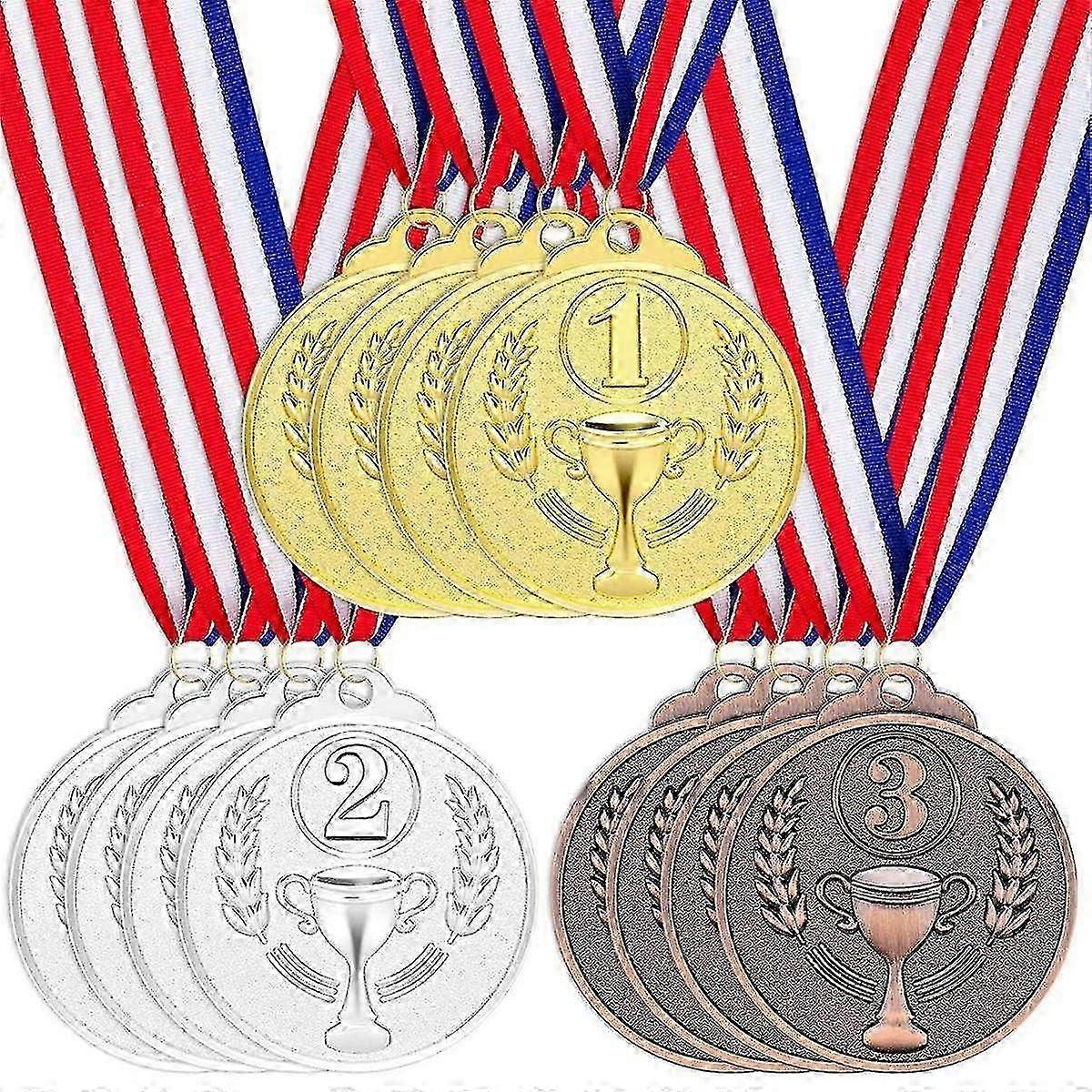 ميداليات جائزة 12 قطعة ميداليات الفائز بالبرونزية الذهبية الفضية الجوائز 1 2 3 مسابقات متوافقة