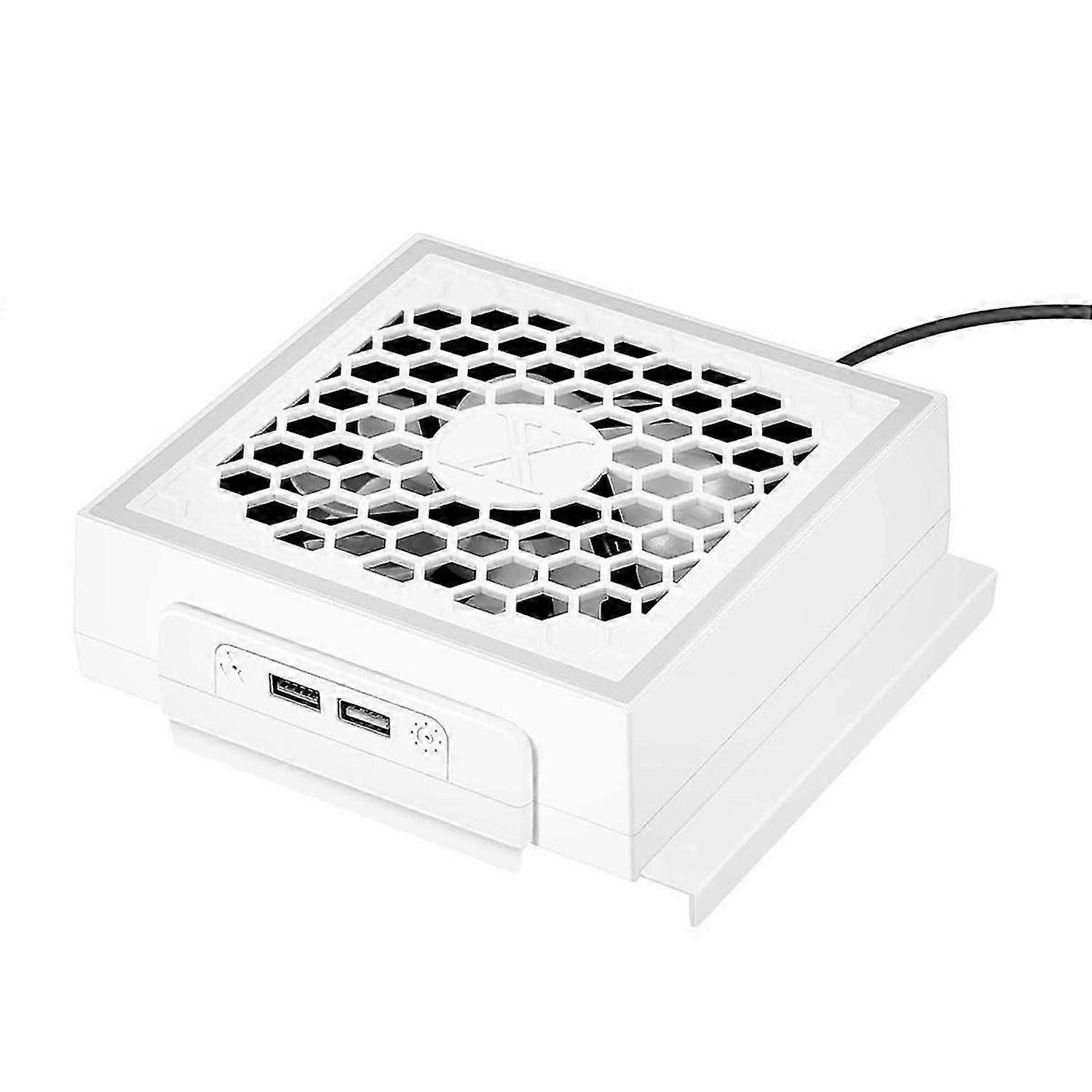 LED Cooling Fan 3 Gears Adjustable 5V 2.4A Cooling Fan Lights 7 Lighting for Modes Gaming Part White