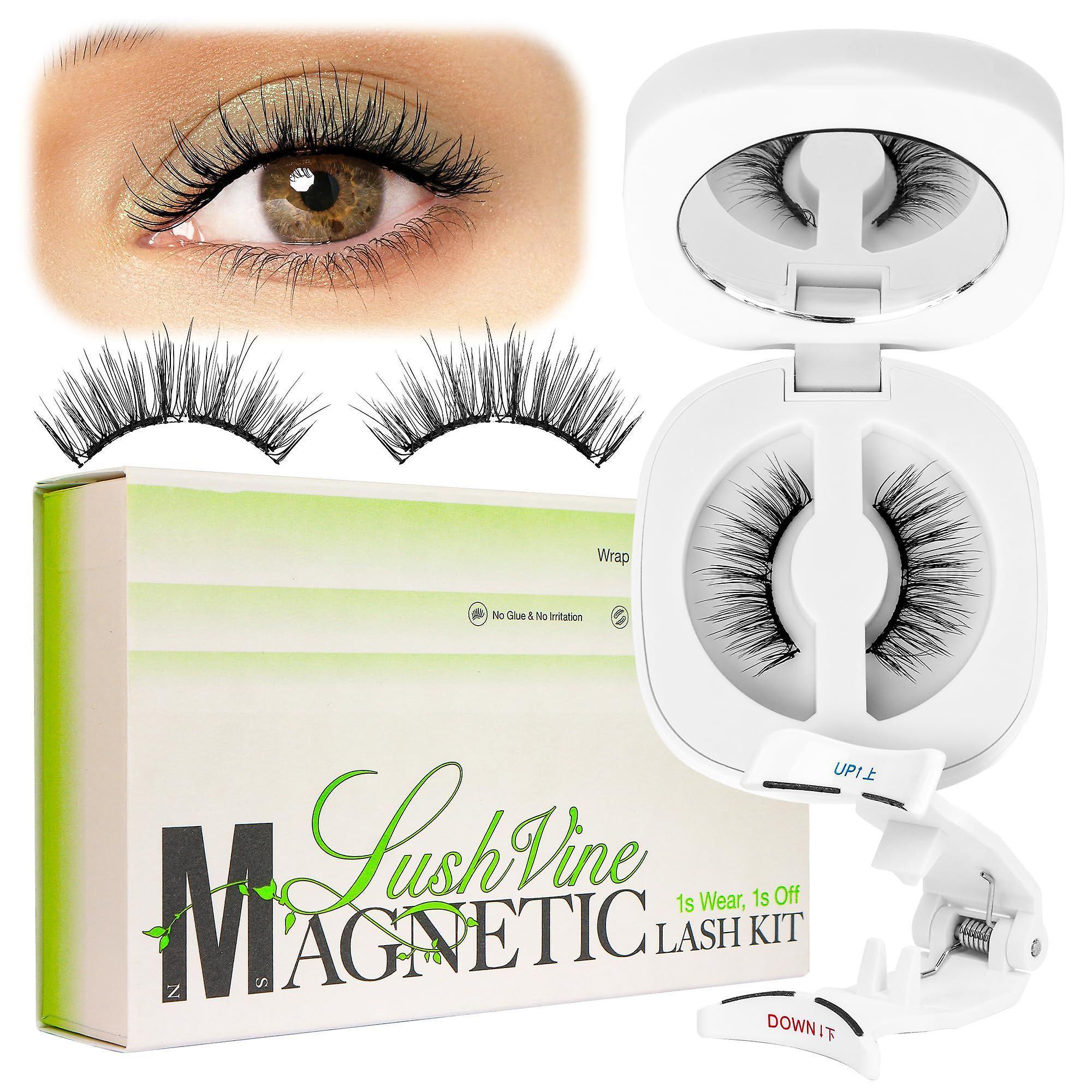 Magnetic Eyelashes with Applicator (L01) No Glue Needed | Reusable & Comfortable | Windproof & Waterproof | Natural Look