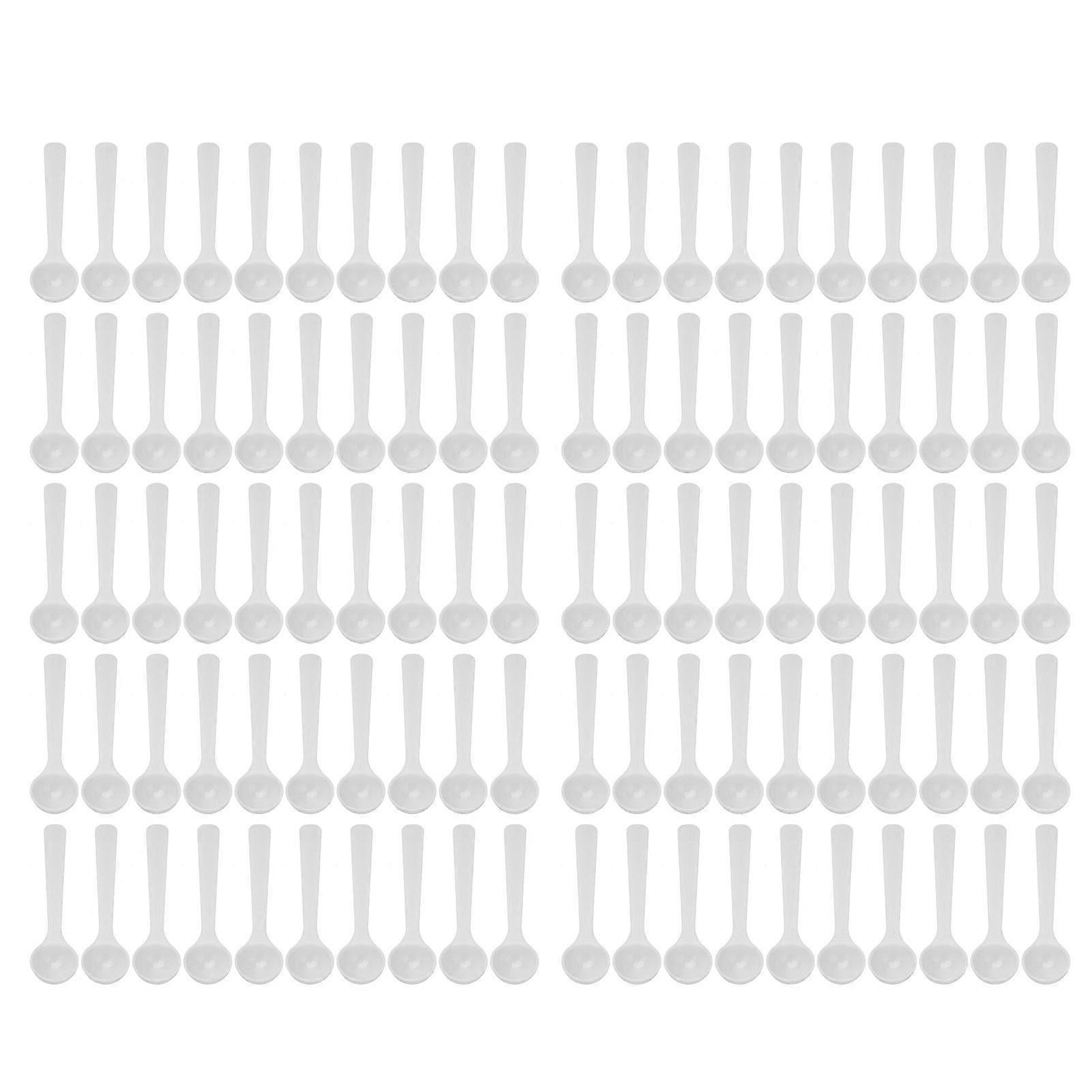 100Pcs Plastic Fertilizer Spoon 2ml/1g High Temperature Resistance Measuring Spoon for Gardening