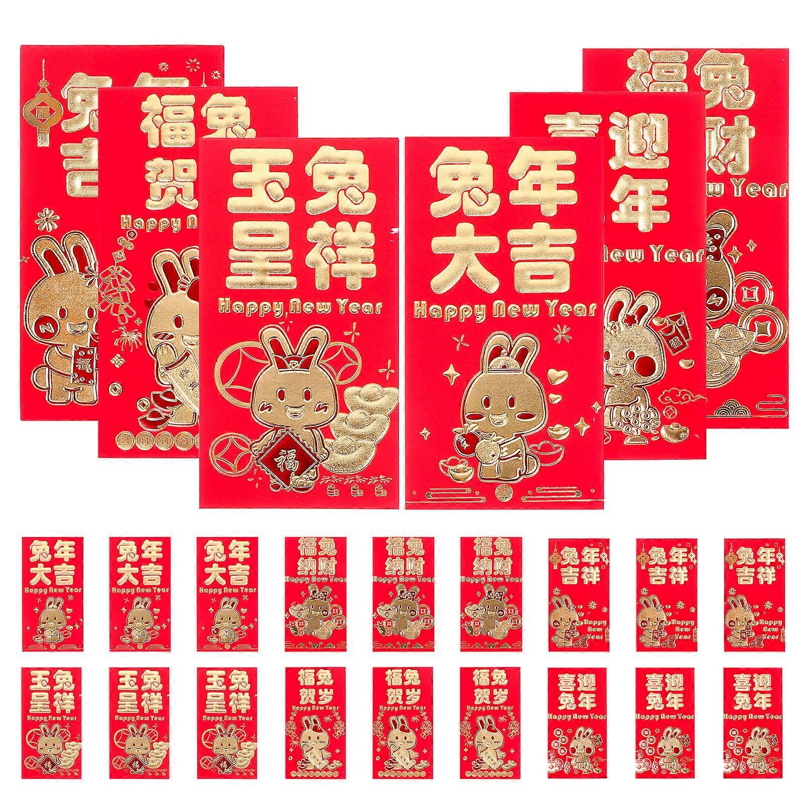 Rabbit Year Paper Red Packet Red Envelope for Storage 36Pcs Money Bags