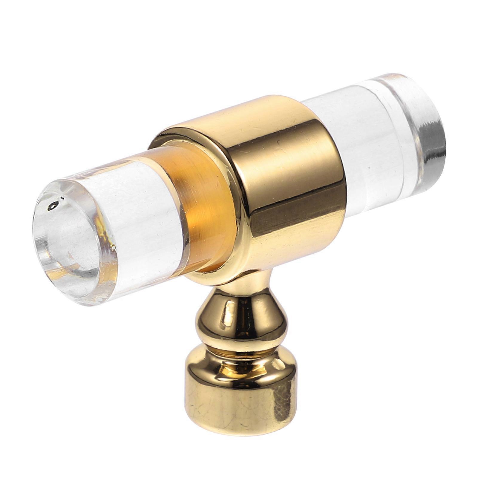 Cabinet Pulls T-Shaped Acrylic Furniture Handles for Drawer 2Pcs Golden
