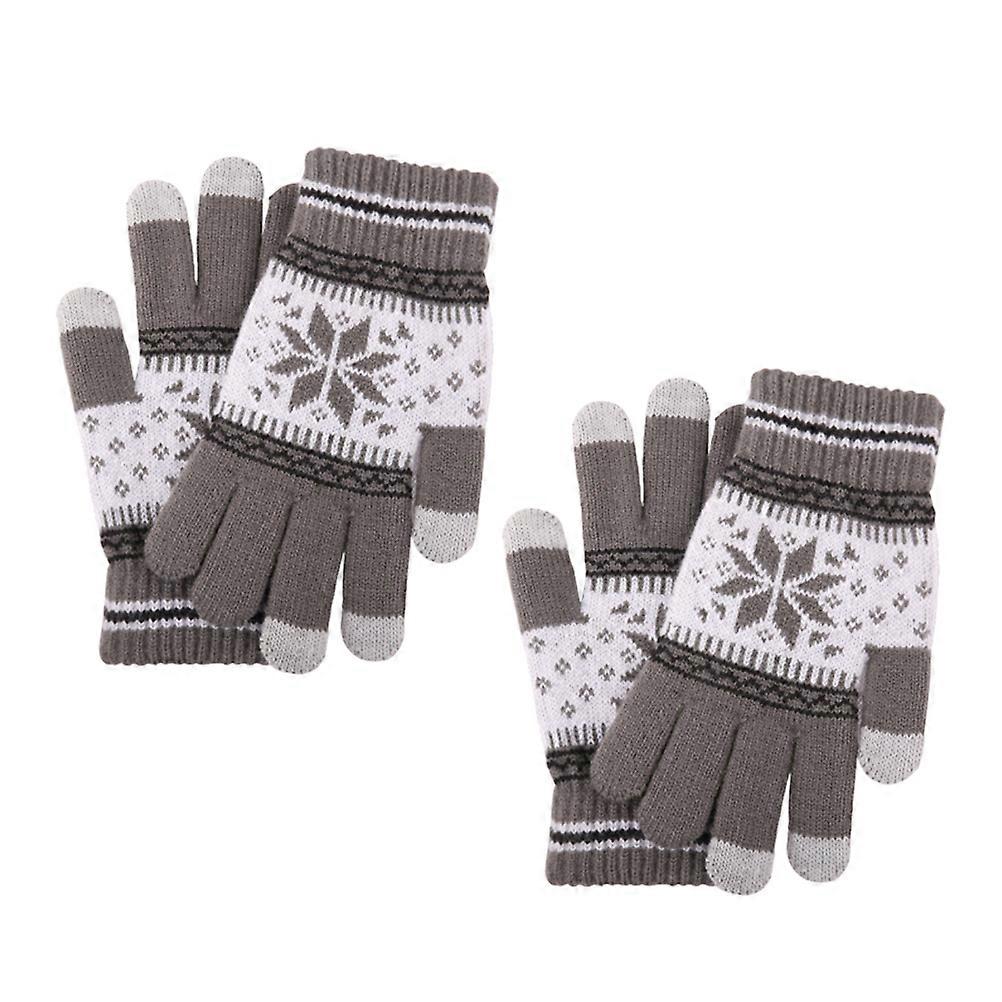 Screen Touch Gloves Knitted Gloves for Warm Keep 2Pair Winter Hand Protectors