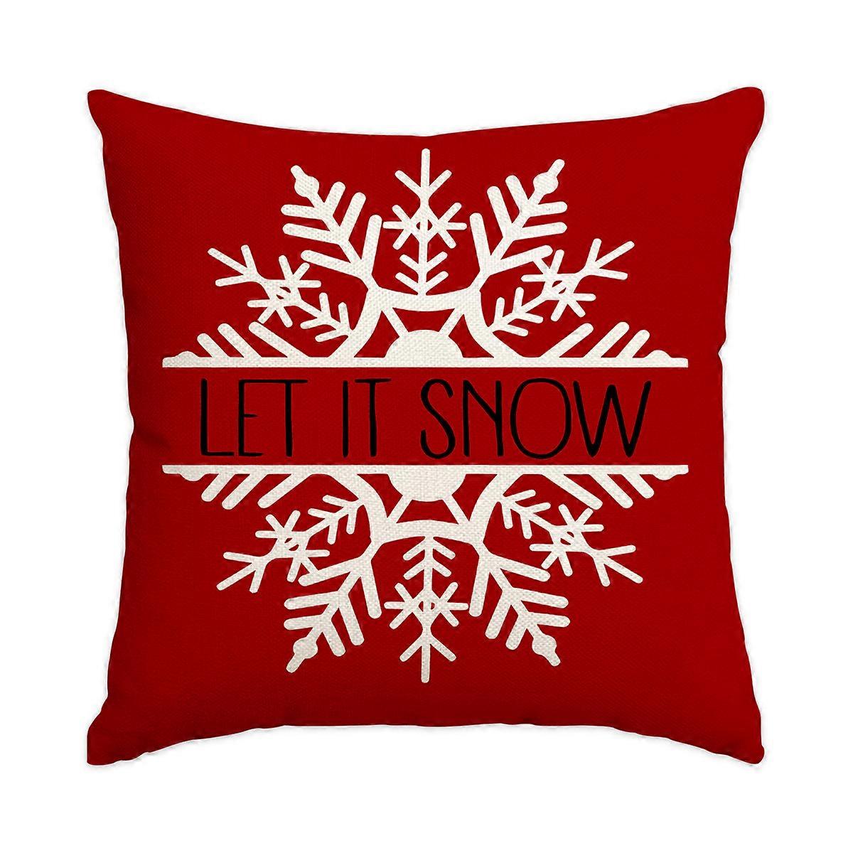 Christmas pillowcase Santa Claus linen print pillowcase sofa decorative cushion pillowcase