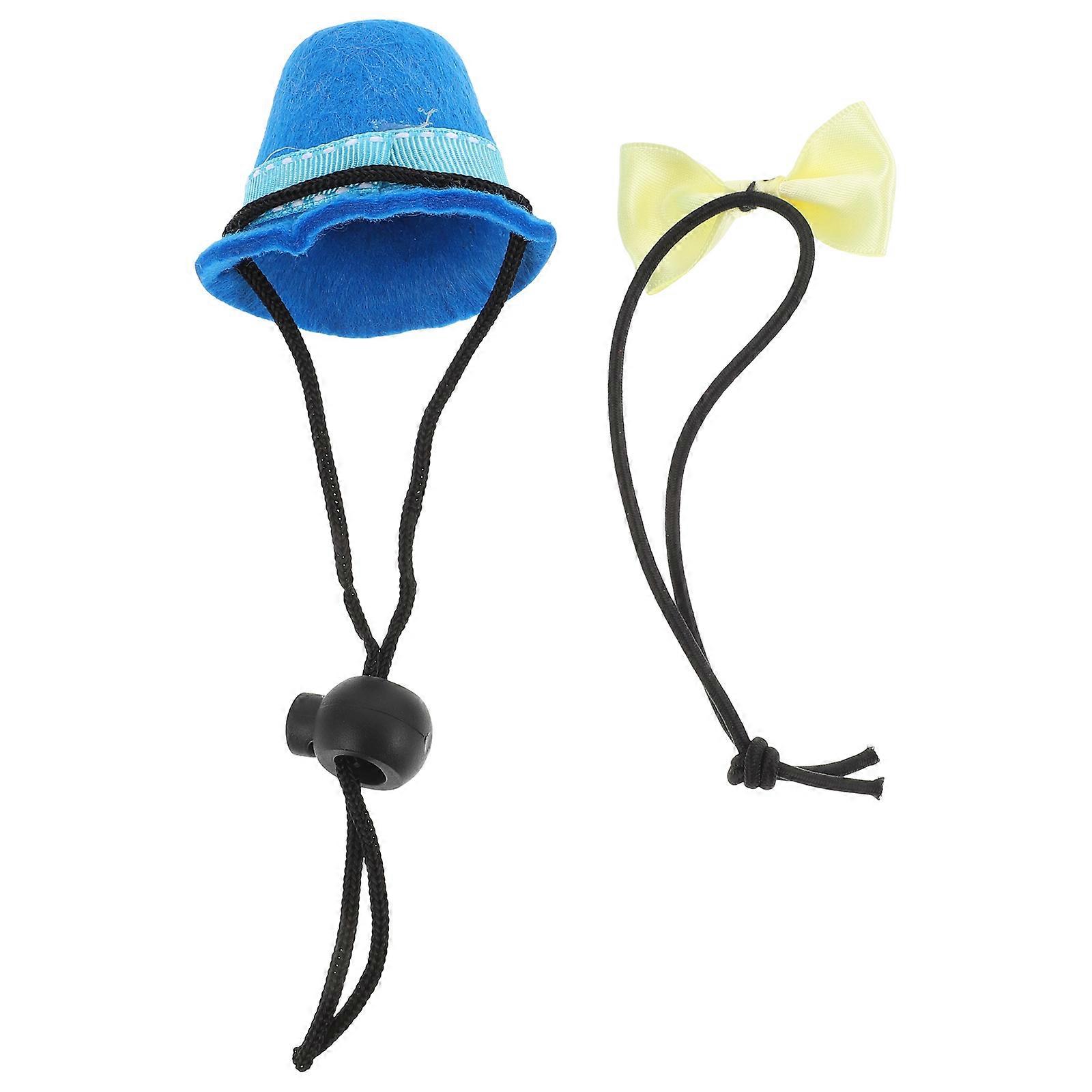 Lizard Mini Hat Bow-Tie Kit for Small Pet Costume 2Sets Assorted Color