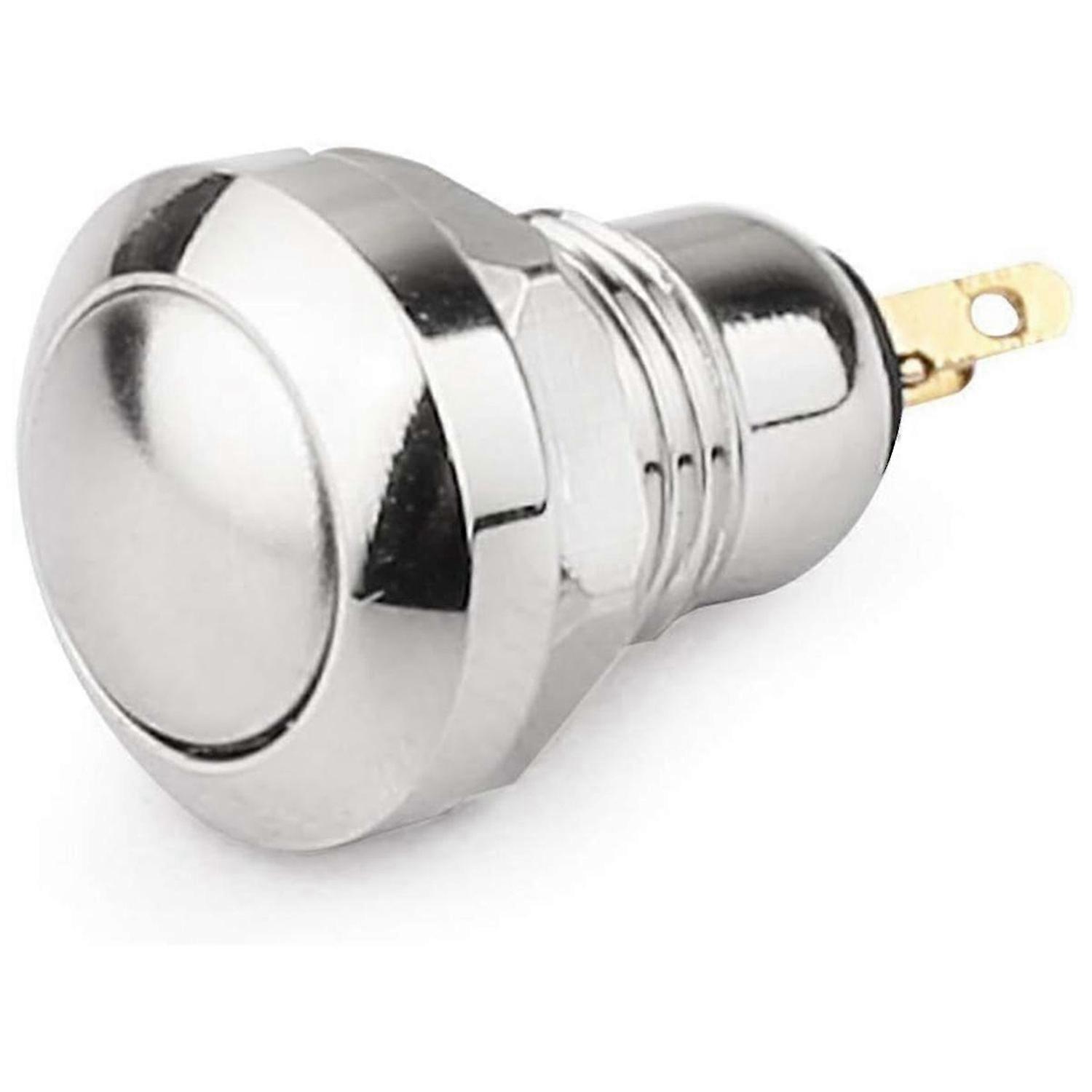 Momentary Push Button Switch Waterproof Silver Dot 8mm Mini Round