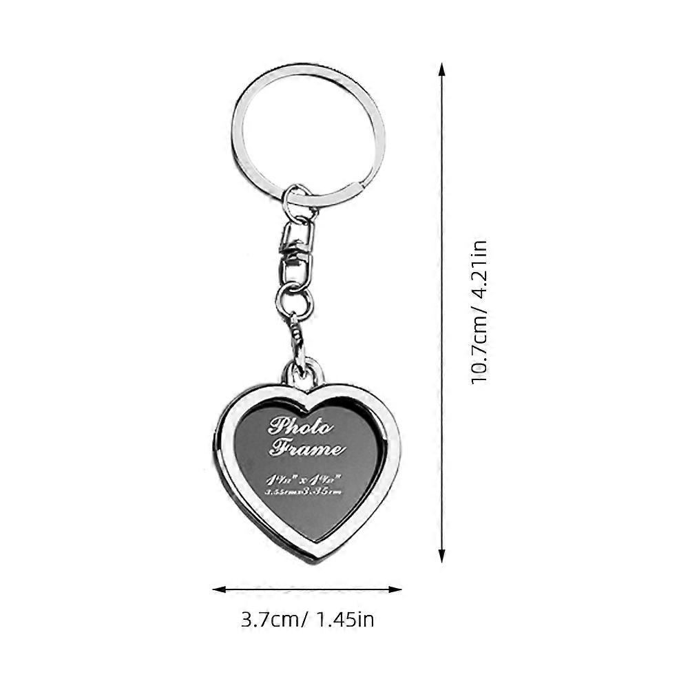 Photo Frame Keychains Metal Heart Key Rings for Keys 24Pcs