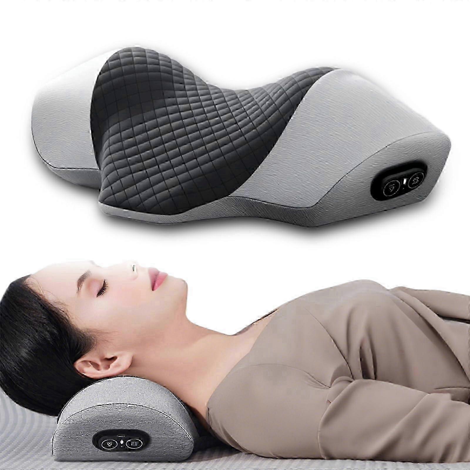 3-in-1 Heated Neck Massager Pillow Cervical Traction Hump Corrector Support for Pain Relief & Sleep Aid
