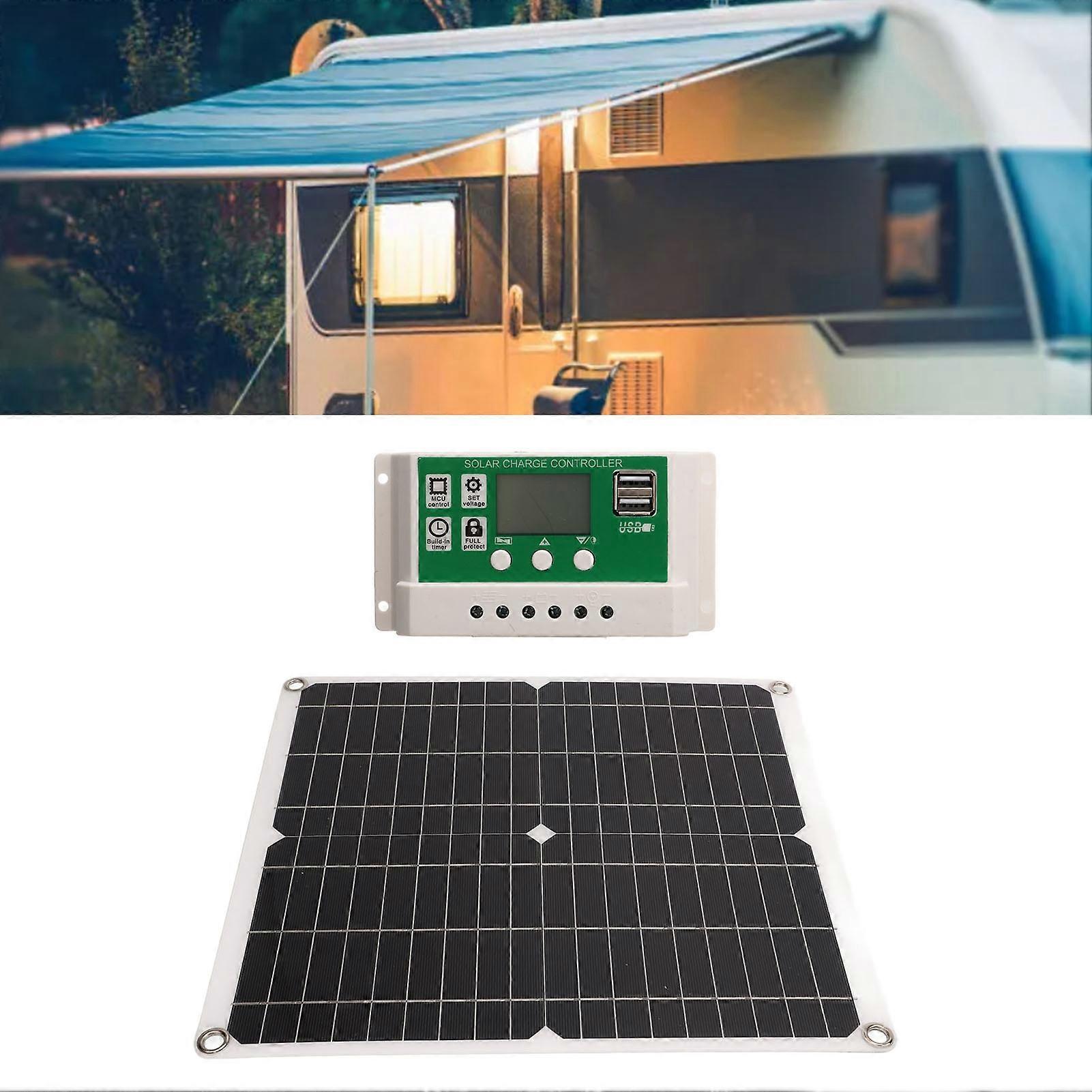 25W 15V Portable Monocrystalline Solar Panel Kit with 100A Controller
