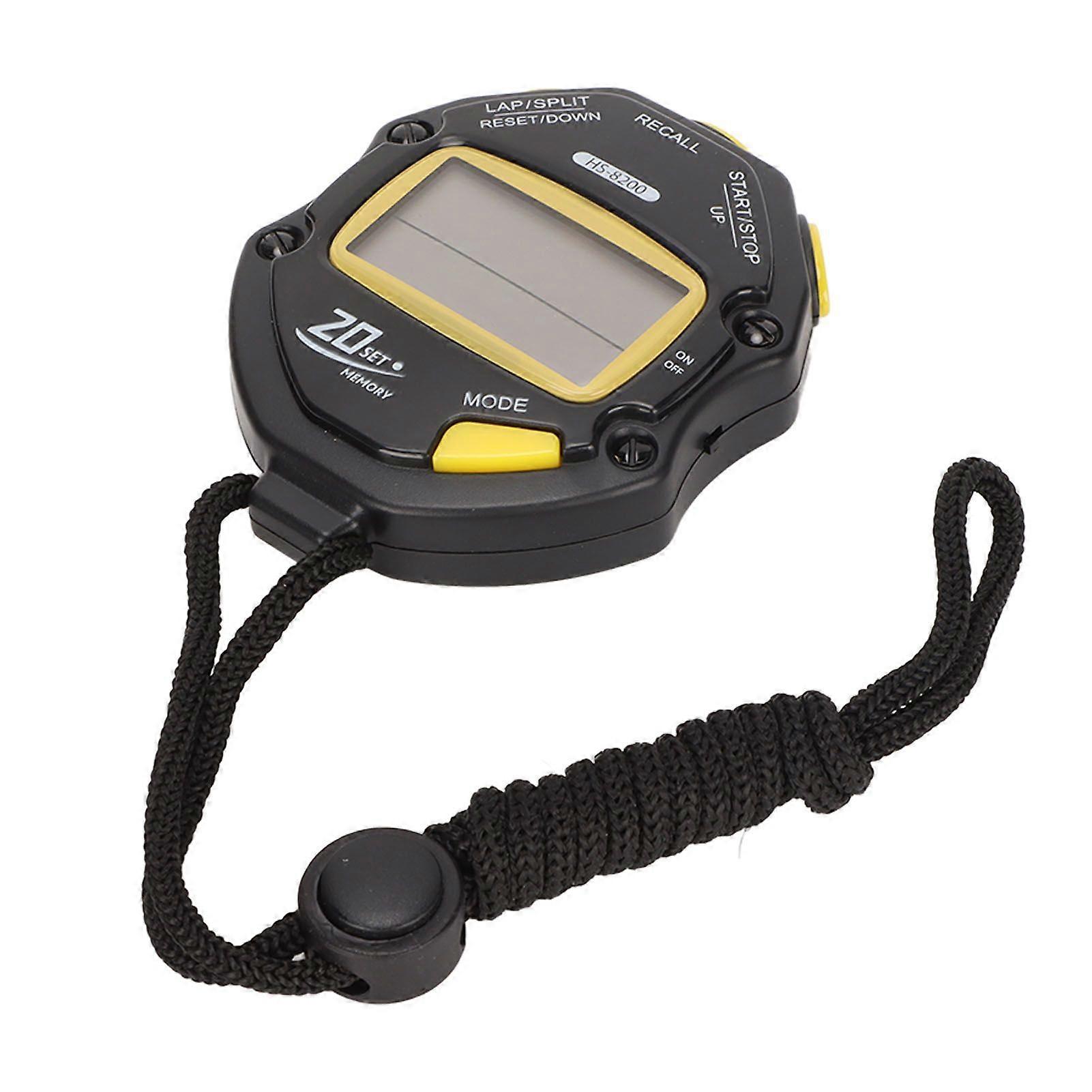 Electronic Stopwatch 2 Line Display 20 Lap Memory Digital Sports Stopwatch with Countdown Timer Clock and Alarm Function