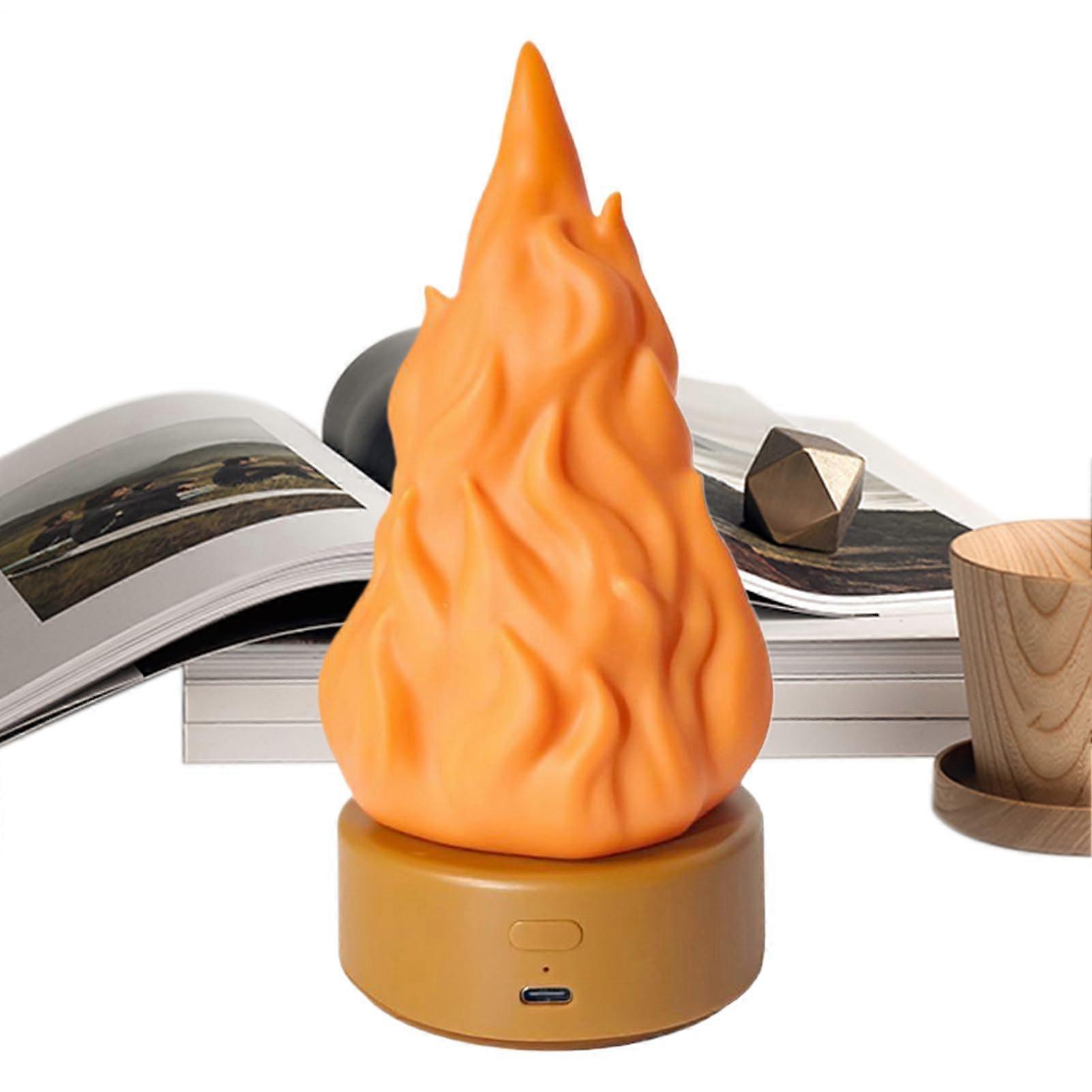 Fire Flame LED Lamp – USB Rechargeable Flickering Light with 3 Modes for Outdoor Garden, Camping, and Home Decor