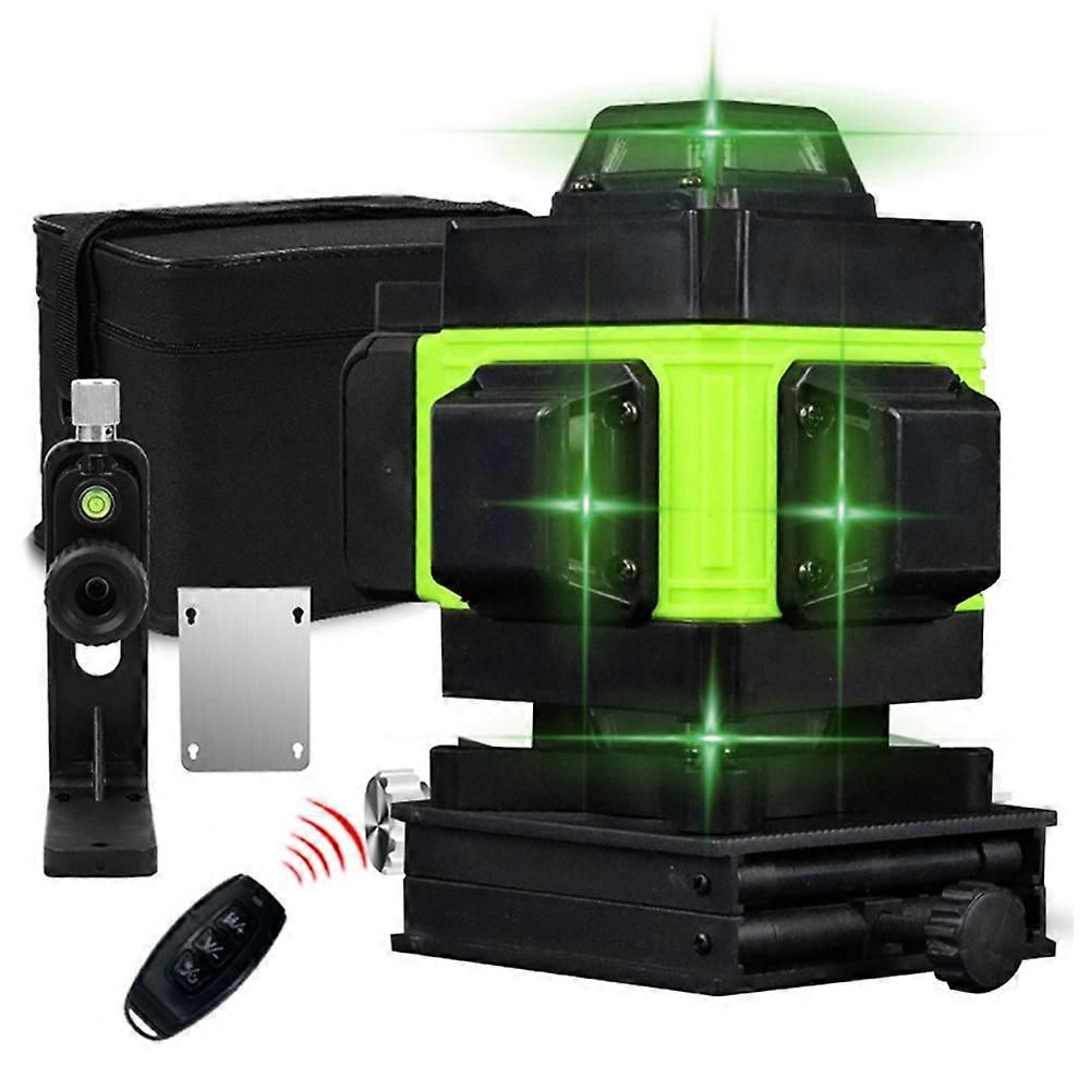 4D 16 Lines Self Leveling Equipment Horizontal and Vertical Green Laser Level with Tripod, EU Plug